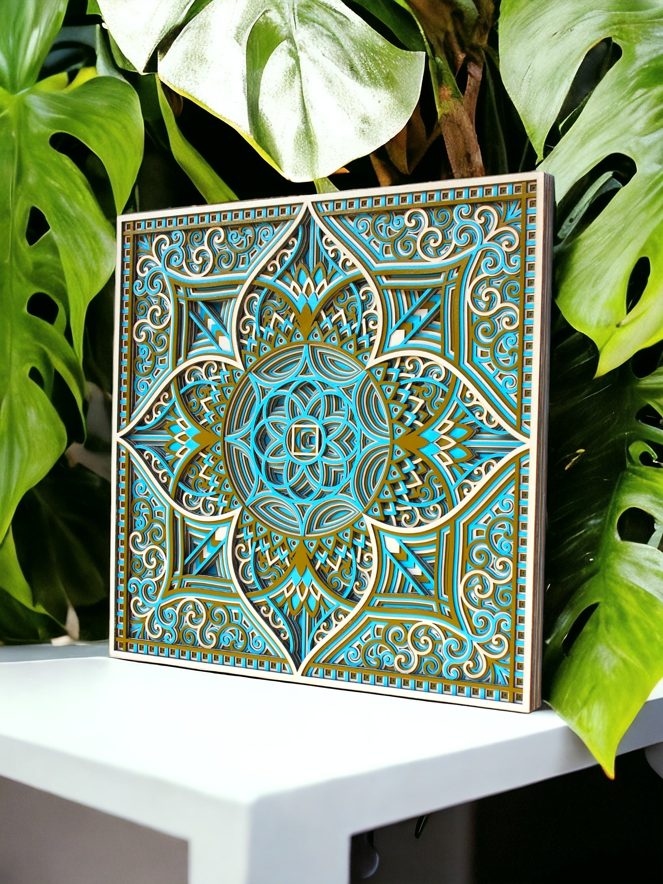 Tricolour Flower Sinri Square - 12 Layers