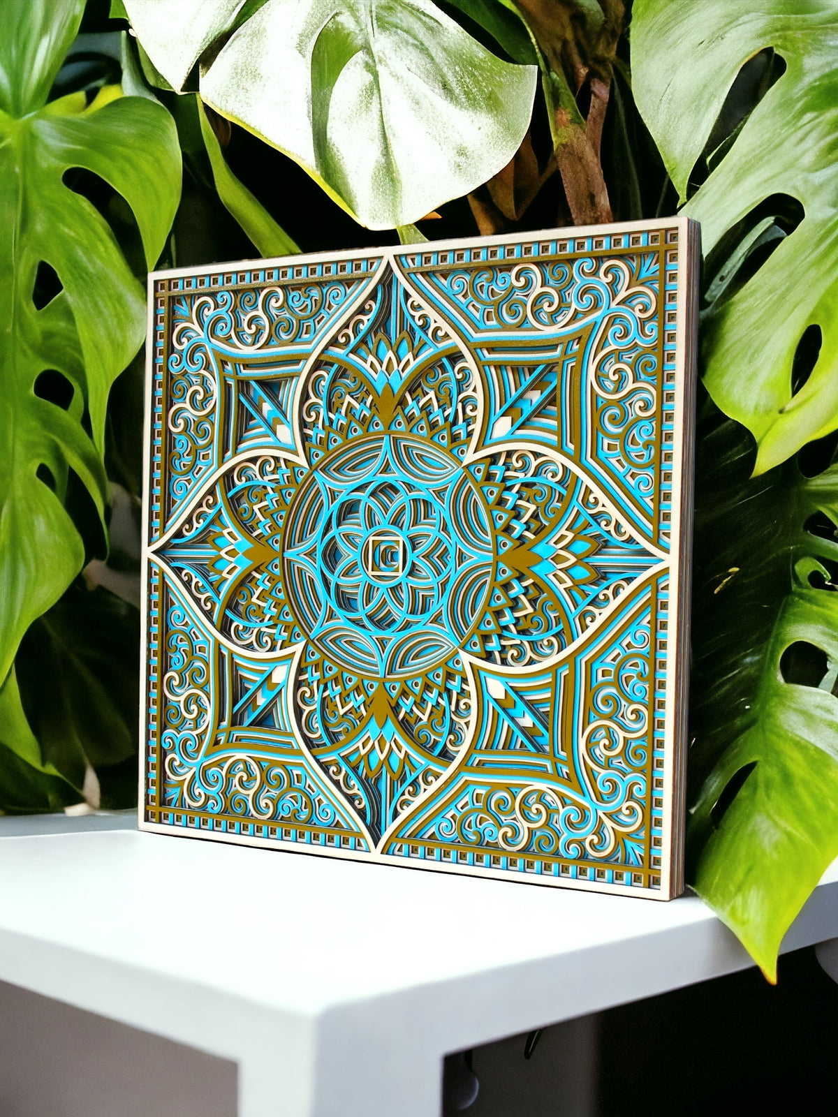 Tricolour Flower Sinri Square - 12 Layers