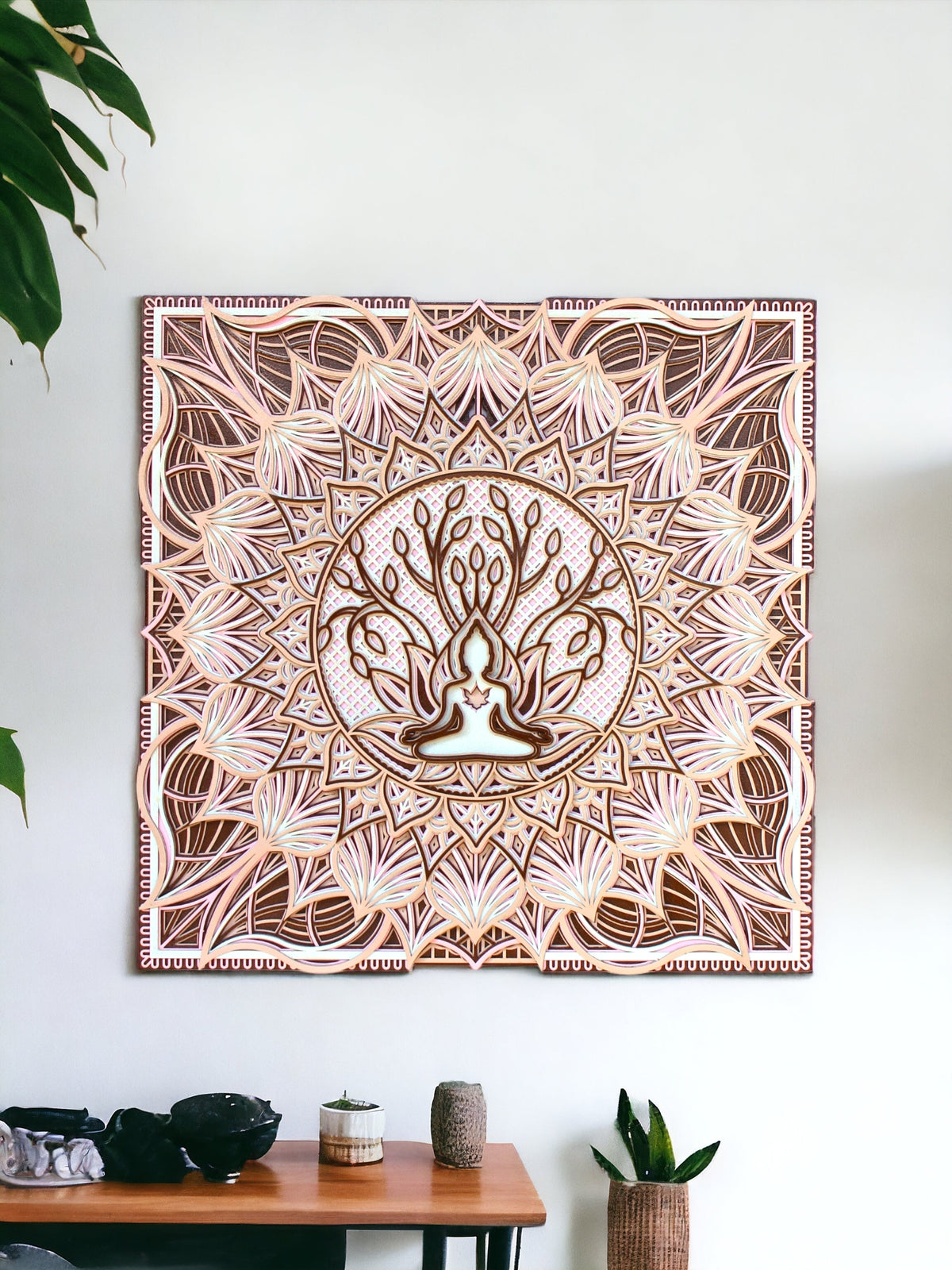 Budha With Tree Square - 9 Layers