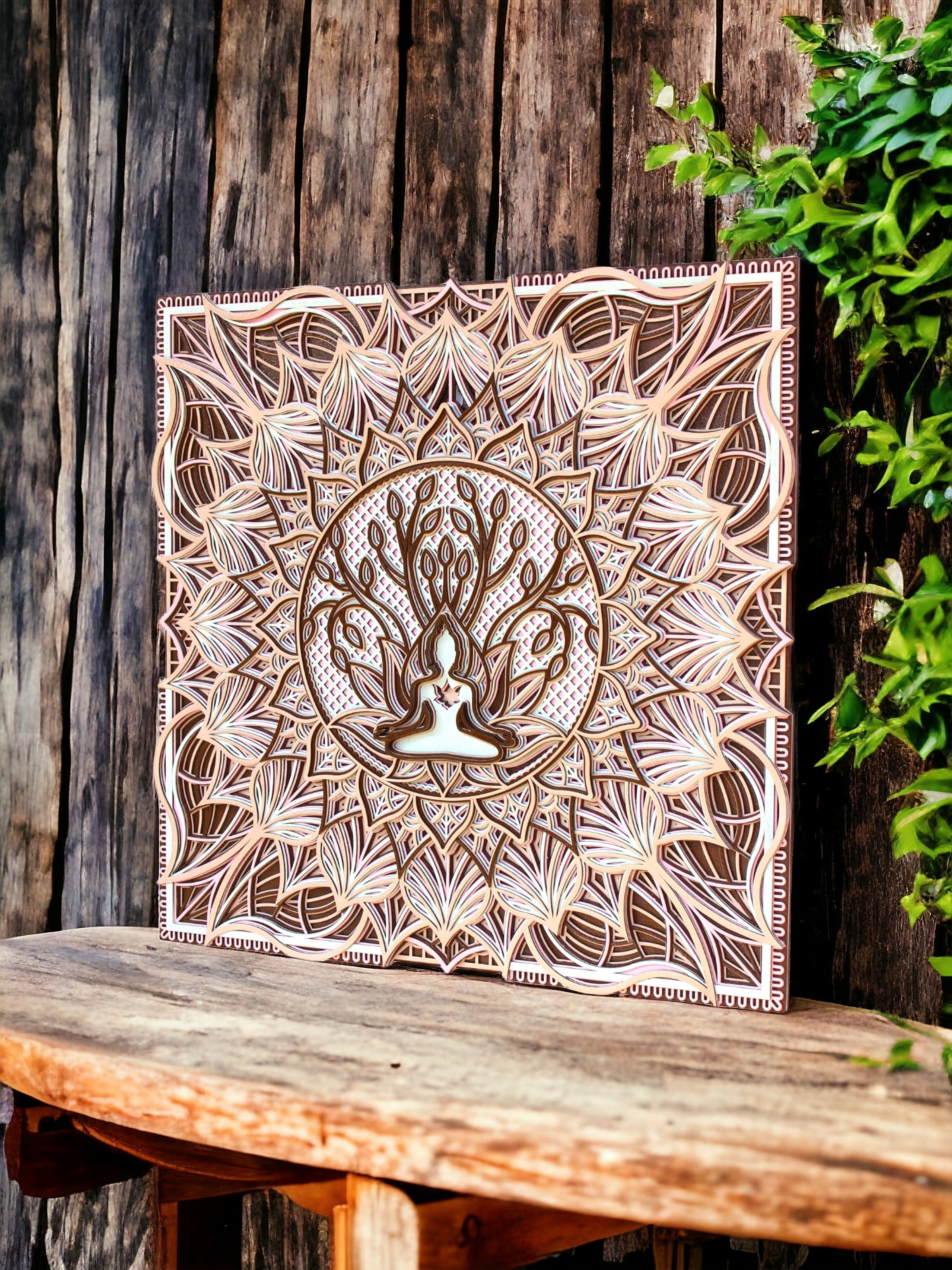 Budha With Tree Square - 9 Layers