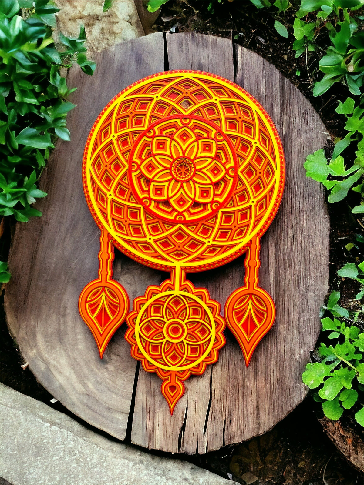 Dream Catcher Orange Color - Wall Art, Gift Good Dreams, Boho