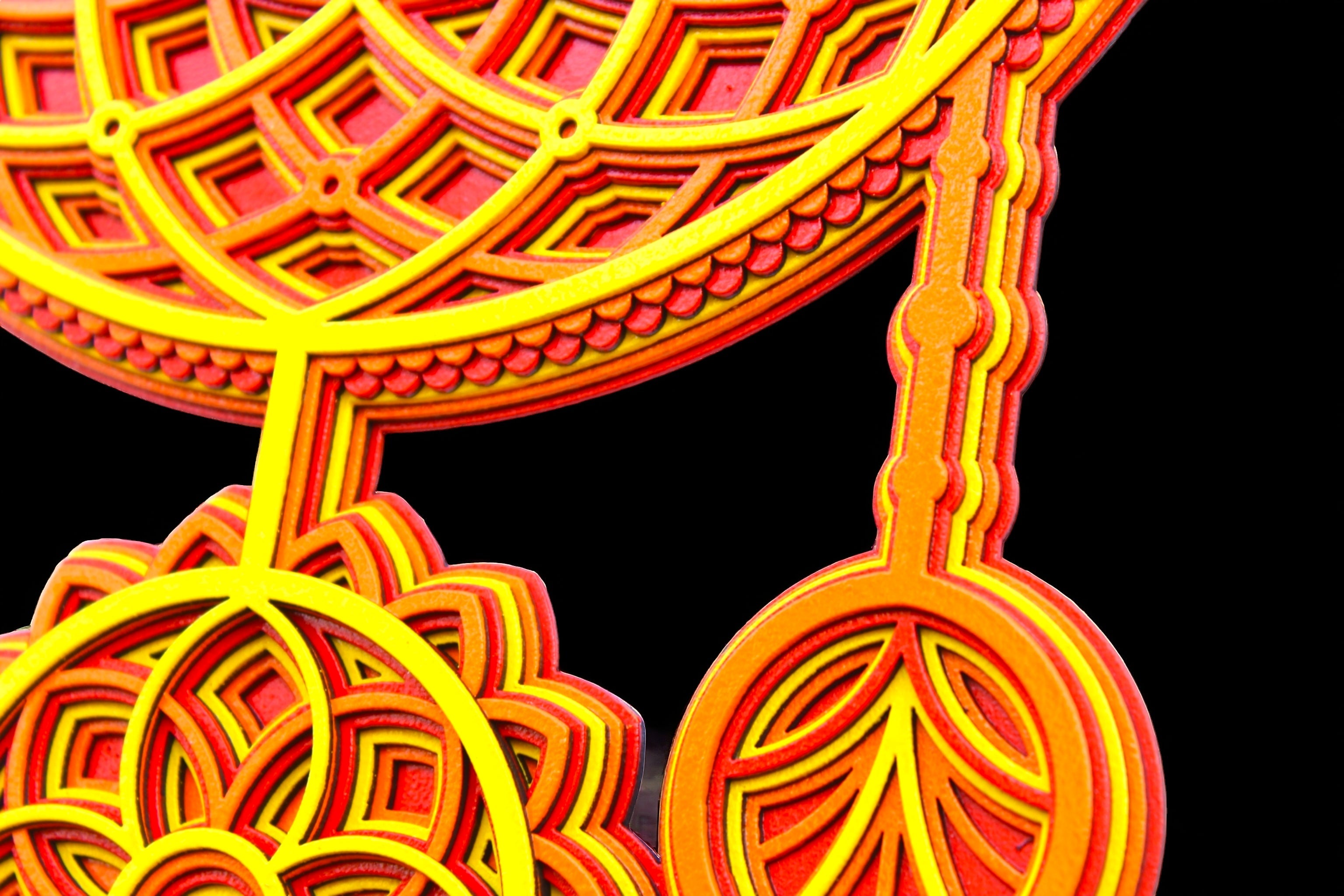 Dream Catcher Orange Color - Wall Art, Gift Good Dreams, Boho