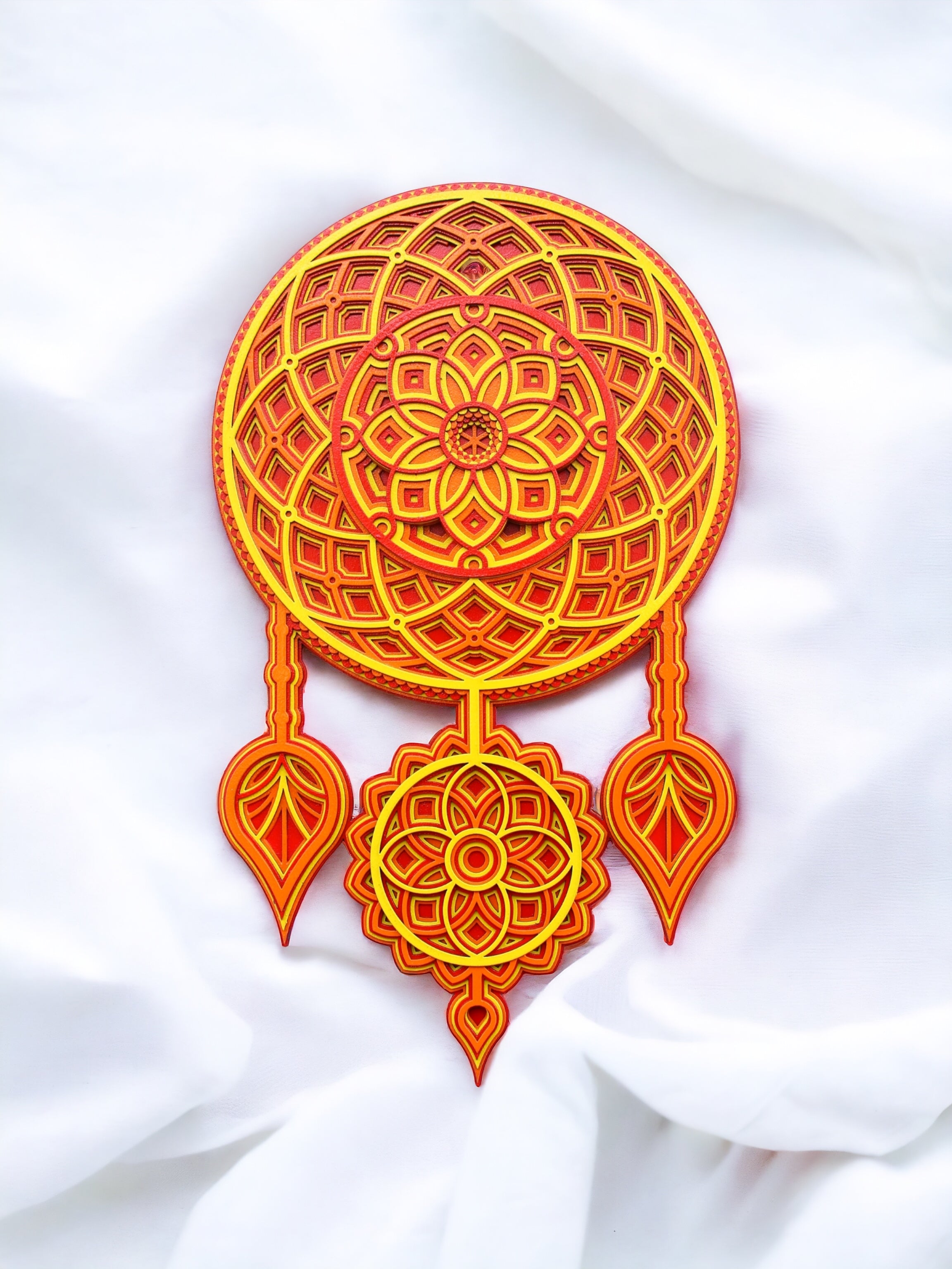 Dream Catcher Orange Color - Wall Art, Gift Good Dreams, Boho