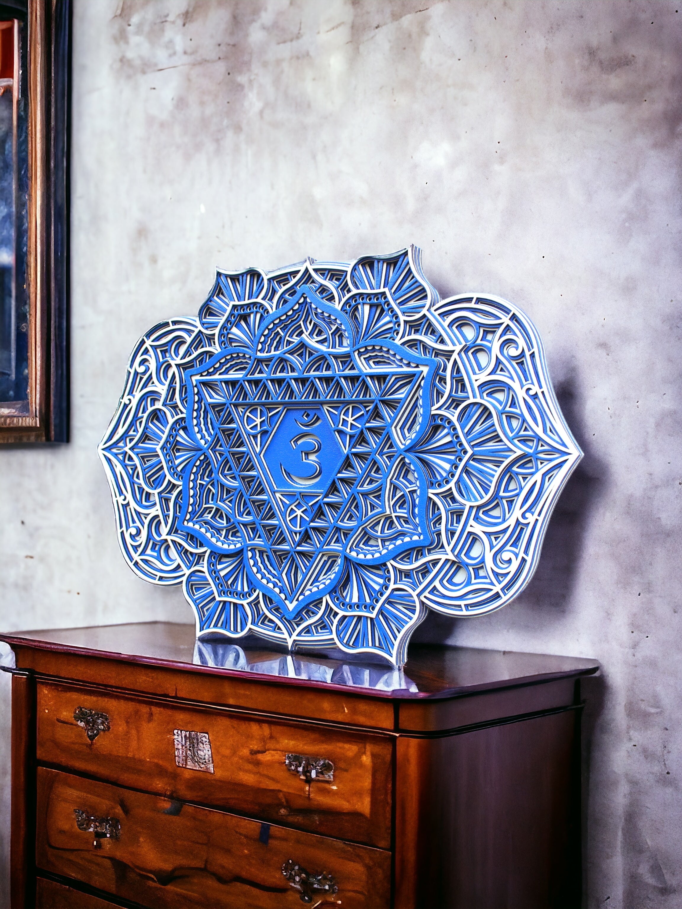 Third Eye Chakra Mandala Wall Art- Healing, Reiki, Yoga, Meditation, Spiritual Gift, Yoga Studio, Living Room