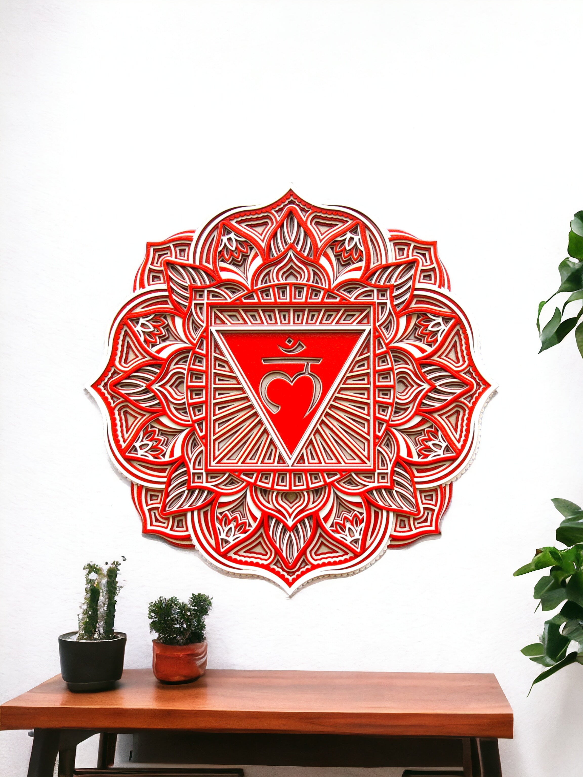 Root Chakra Mandala Art- Seven Chakras, Wall Art, Meditation, Healing, Gift