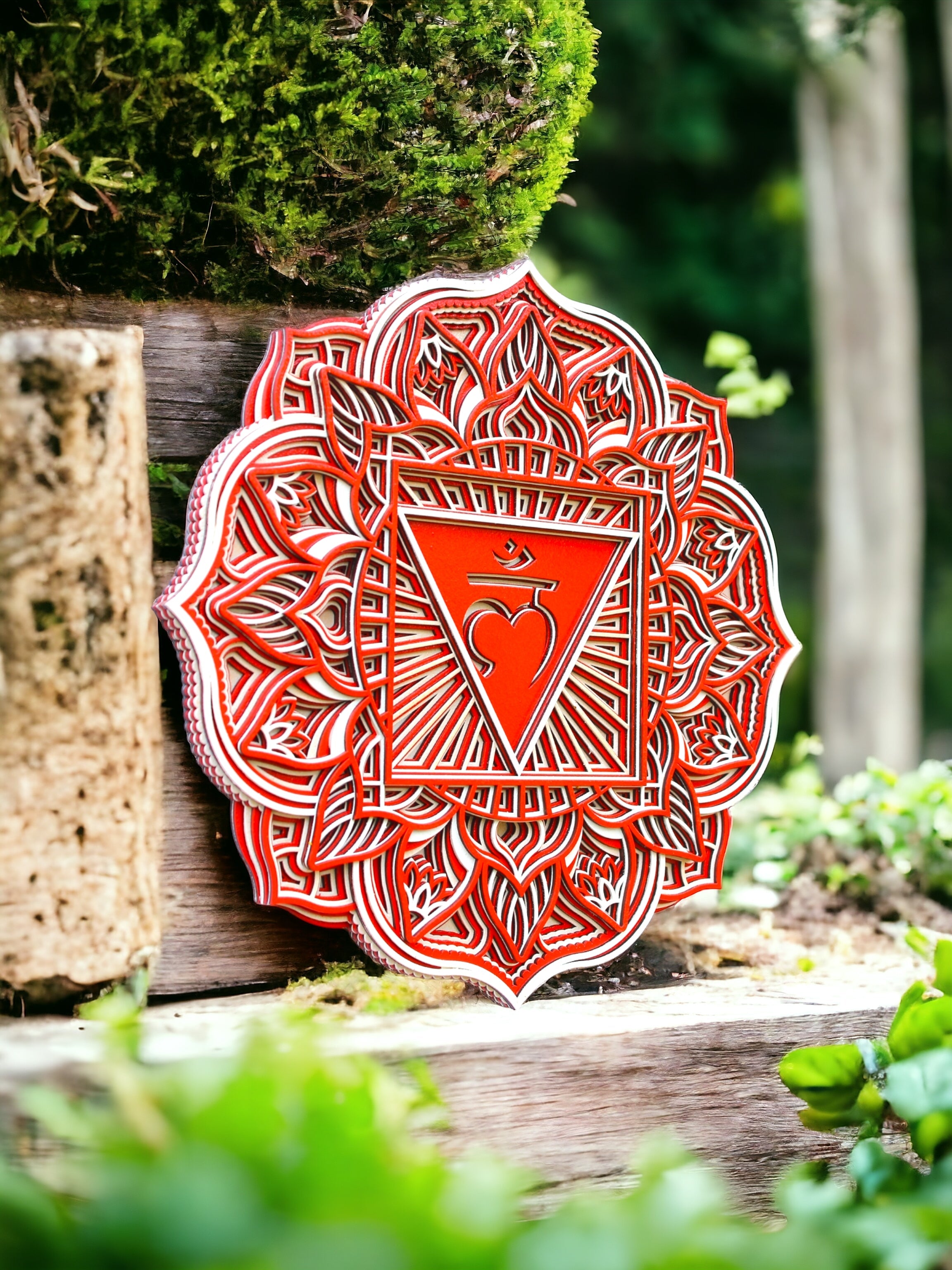 Root Chakra Mandala Art- Seven Chakras, Wall Art, Meditation, Healing, Gift