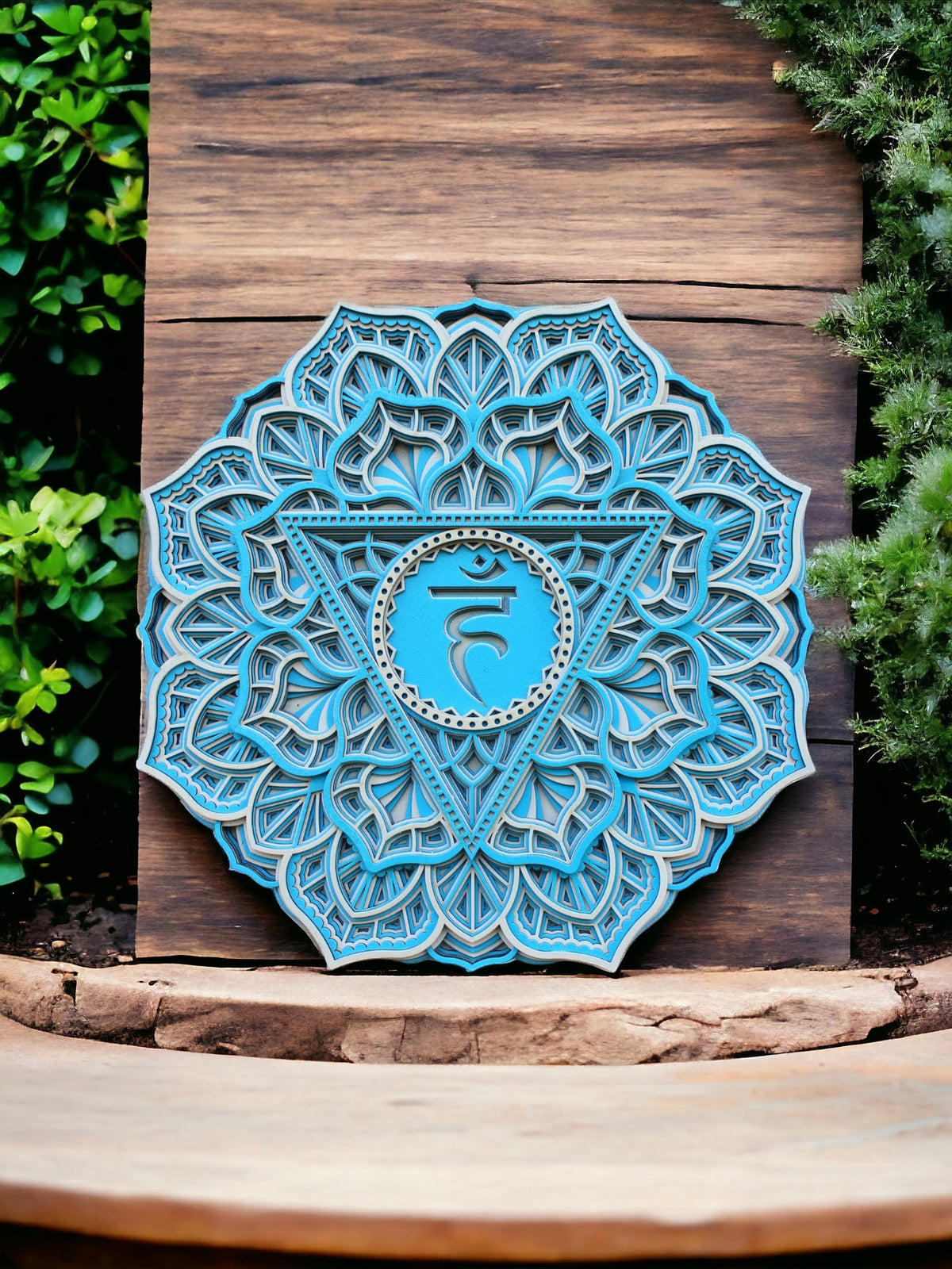 Throat Chakra Mandala Art- Meditation, Healing, Reiki, Yoga, Focus Decor