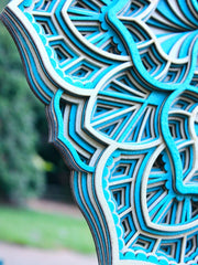 Throat Chakra Mandala Art- Meditation, Healing, Reiki, Yoga, Focus Decor