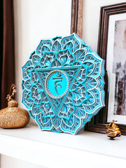 Throat Chakra Mandala Art- Meditation, Healing, Reiki, Yoga, Focus Decor