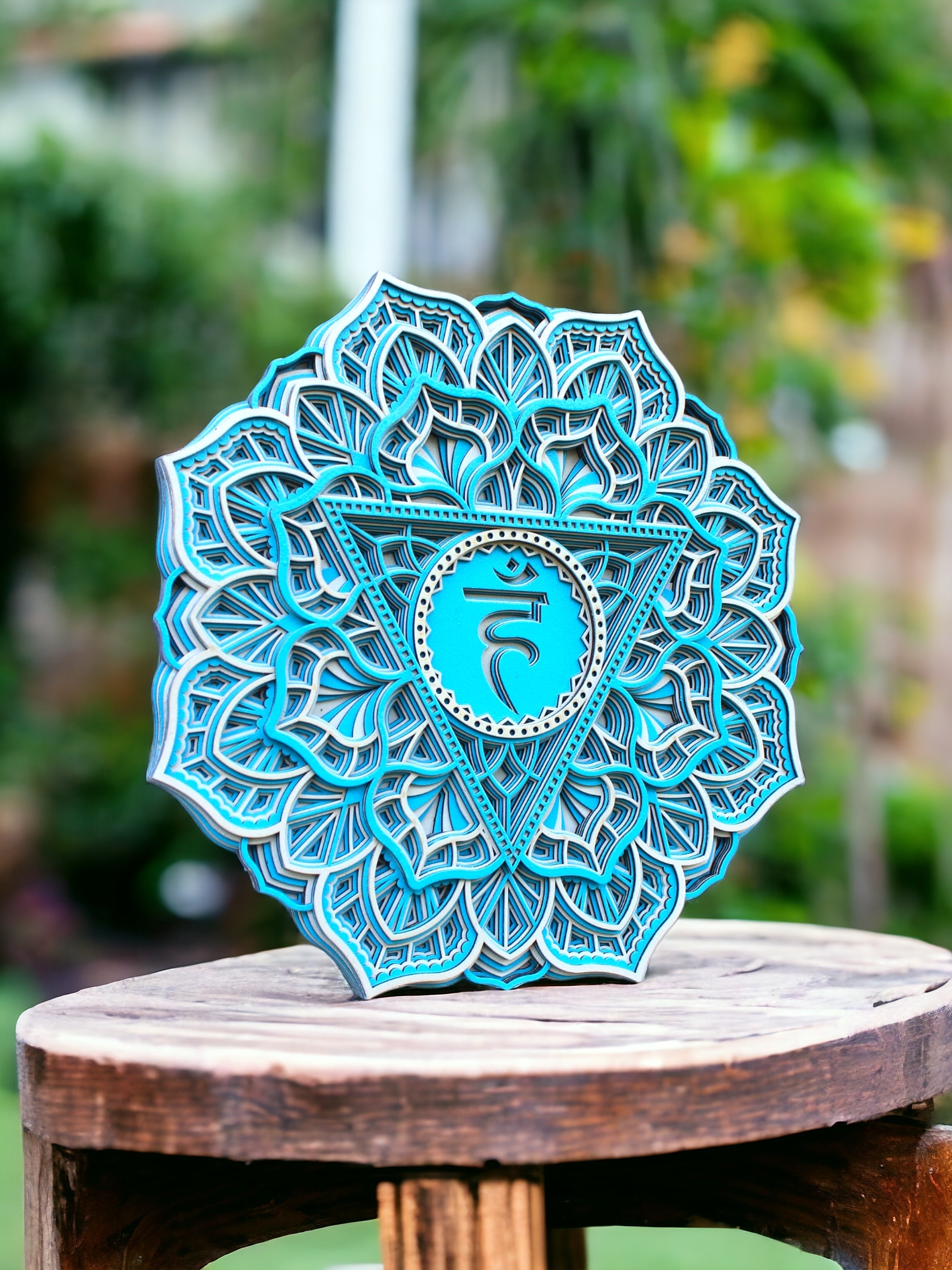 Throat Chakra Mandala Art- Meditation, Healing, Reiki, Yoga, Focus Decor