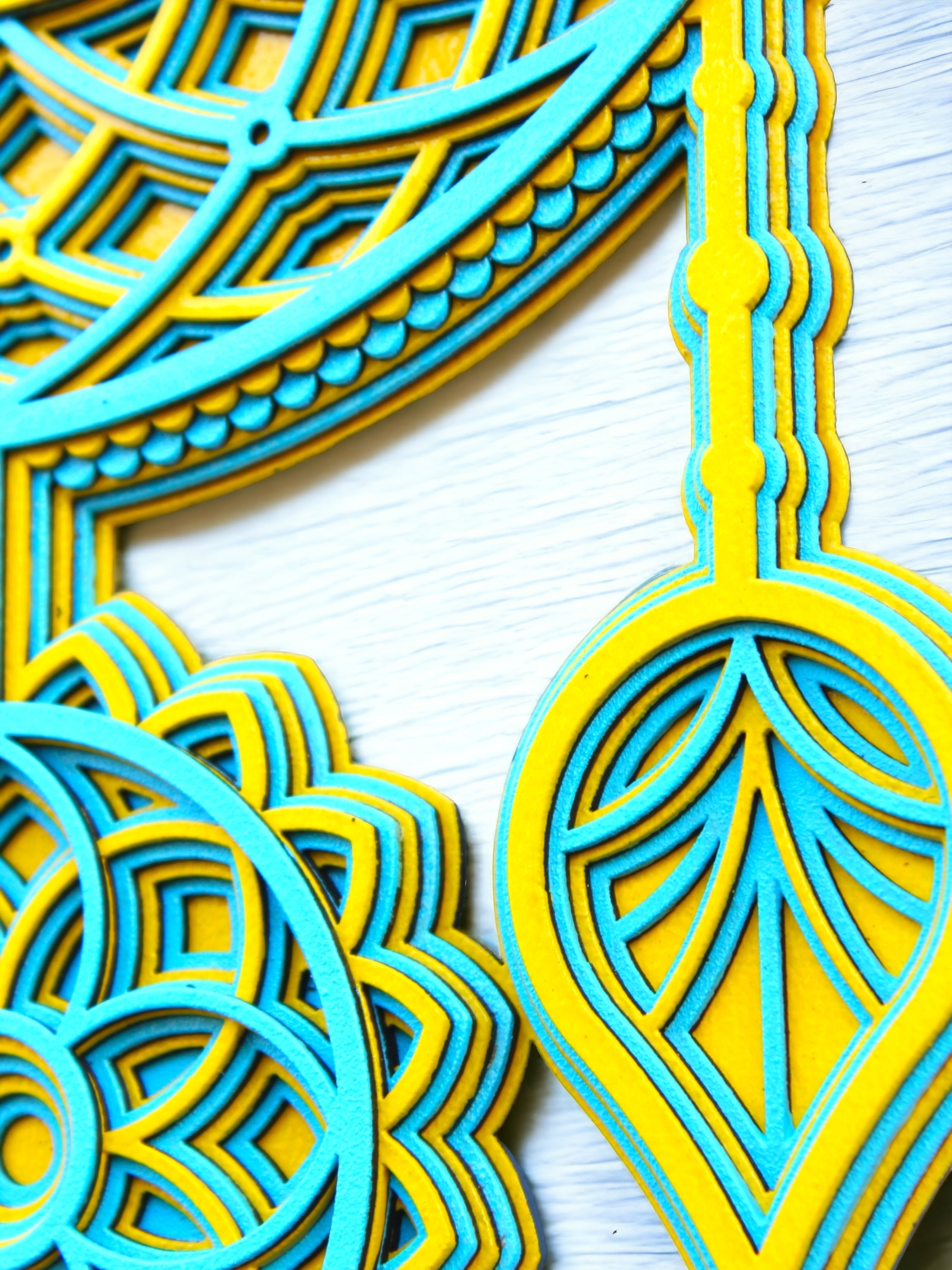 Dream Catcher Green Blue Colour - Wall Art, Gift Good Dreams, Boho