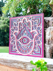 Evil Eye Hamsa Hand Square - 9 Layers