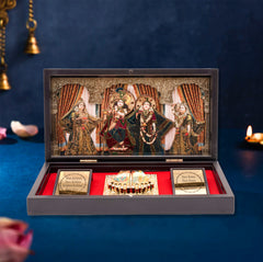 Radha Krishna Pocket Temple with Gopis – Miniature Mandir for Devotion & Harmony