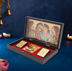 Radha Krishna Pocket Temple with Gopis – Miniature Mandir for Devotion & Harmony