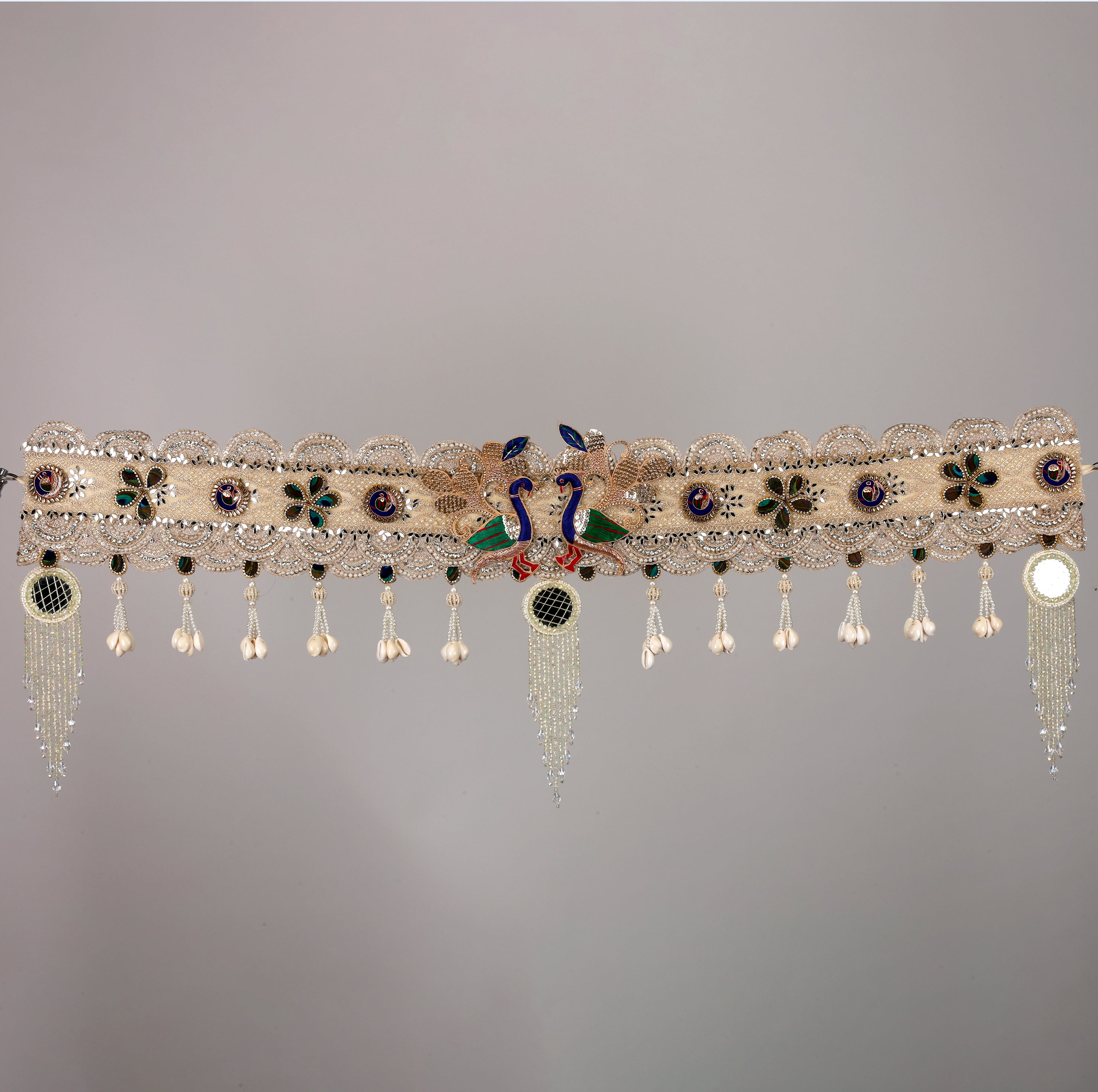 Peacock Majesty Toran – Handcrafted Traditional Peacock Design Bandhanwar for Home Entrance, Pooja Room & Festive Decoration