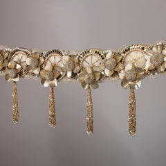 Golden Grace Toran – Traditional Door Hanging with Shimmering Beads & Embellishments