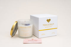 Protected Crystal Candle | Black Tourmaline & Amethyst – Energy Cleansing Aromatherapy Candle