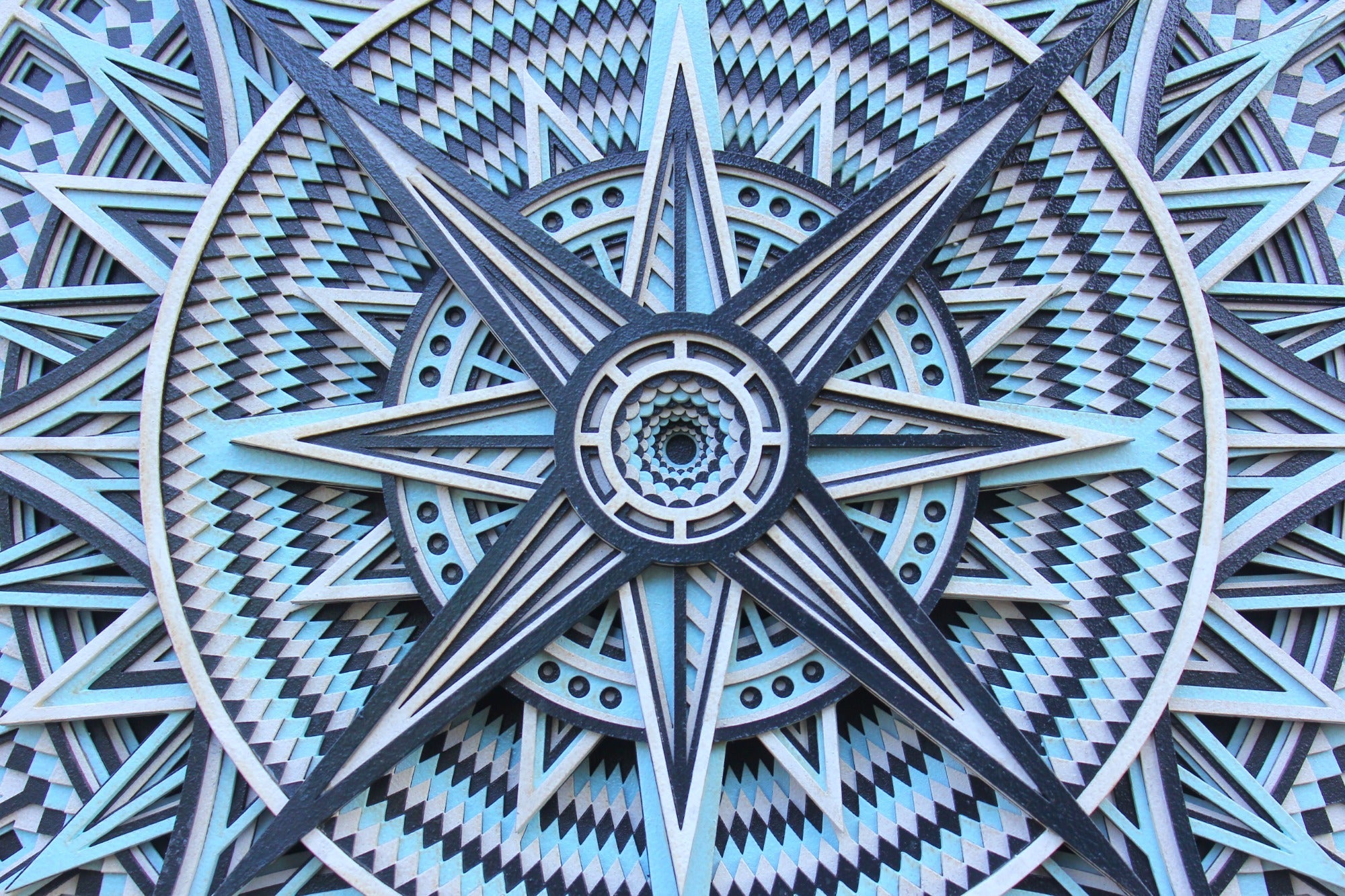 New Round Compass Wall Art - Handcrafted Rustic Boho Home Accent, Unique Gift, Wall Decor