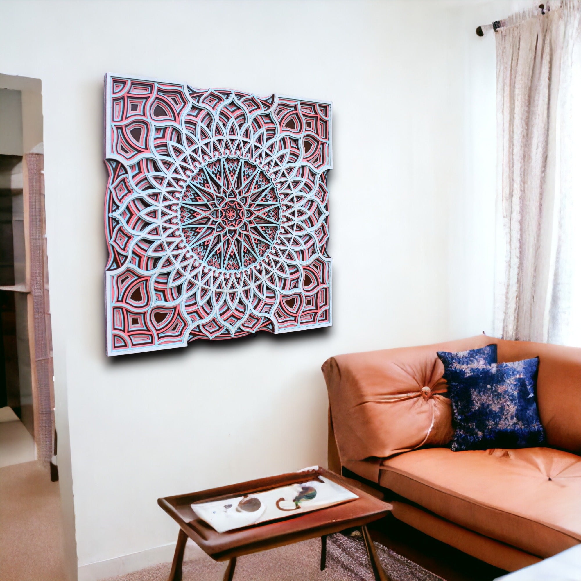 New Arabian Style Square- Mandala Wall Hanging, Unique gift, Vaastu, Peace, focus, Meditation, Home decor