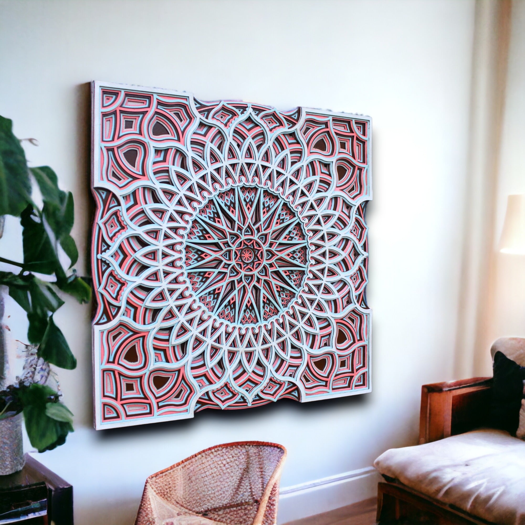 New Arabian Style Square- Mandala Wall Hanging, Unique gift, Vaastu, Peace, focus, Meditation, Home decor