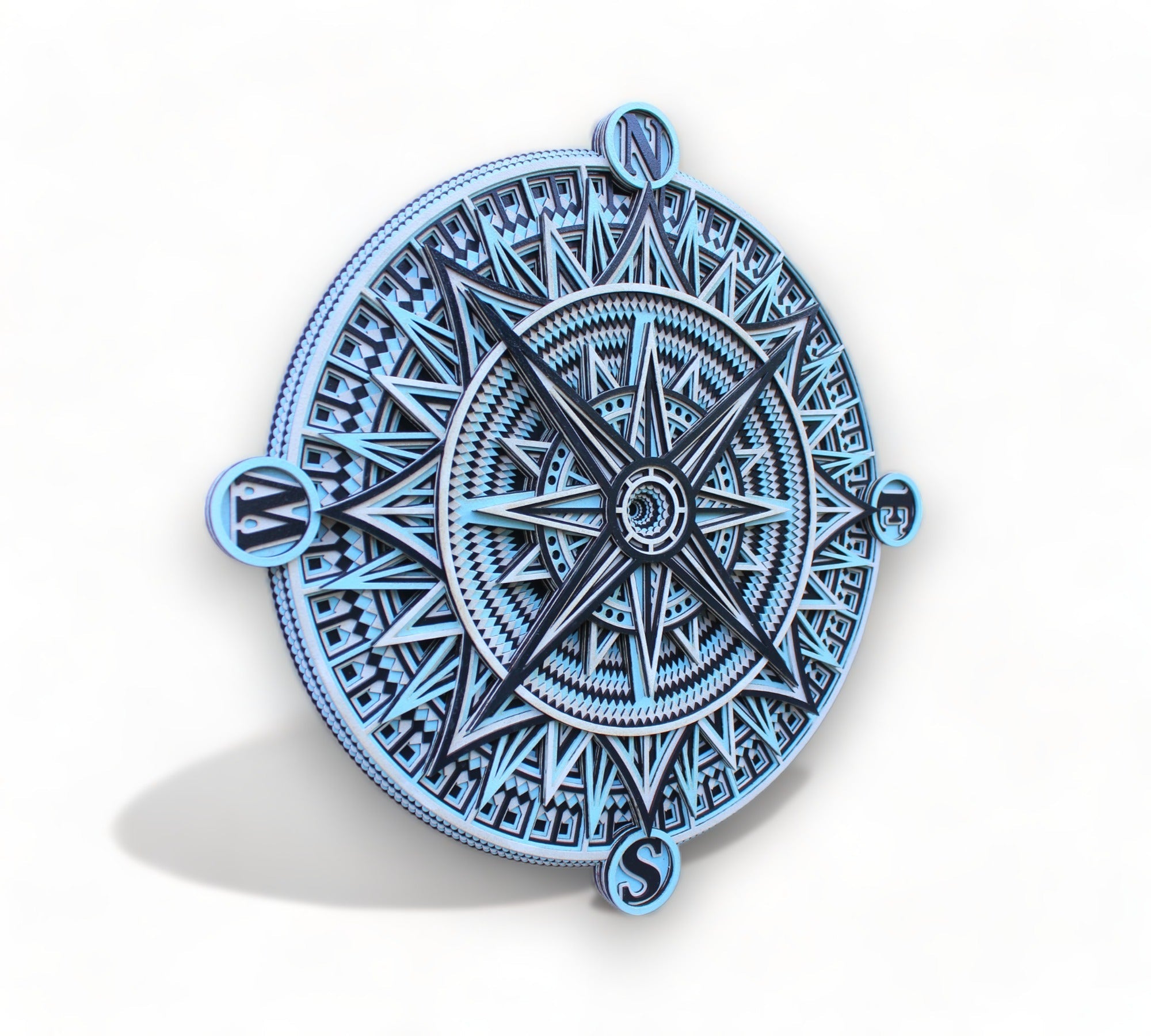 New Round Compass Wall Art - Handcrafted Rustic Boho Home Accent, Unique Gift, Wall Decor