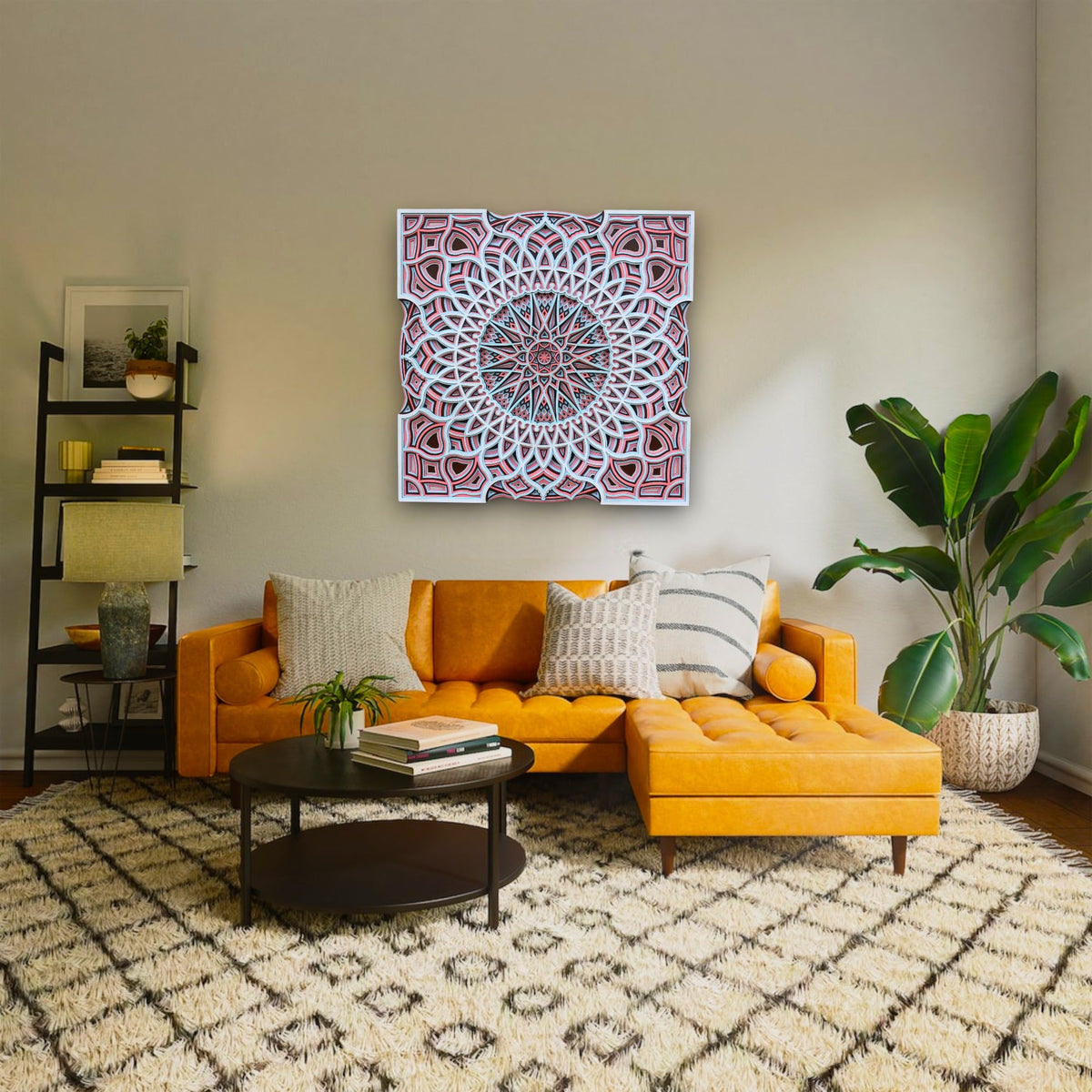 New Arabian Style Square- Mandala Wall Hanging, Unique gift, Vaastu, Peace, focus, Meditation, Home decor