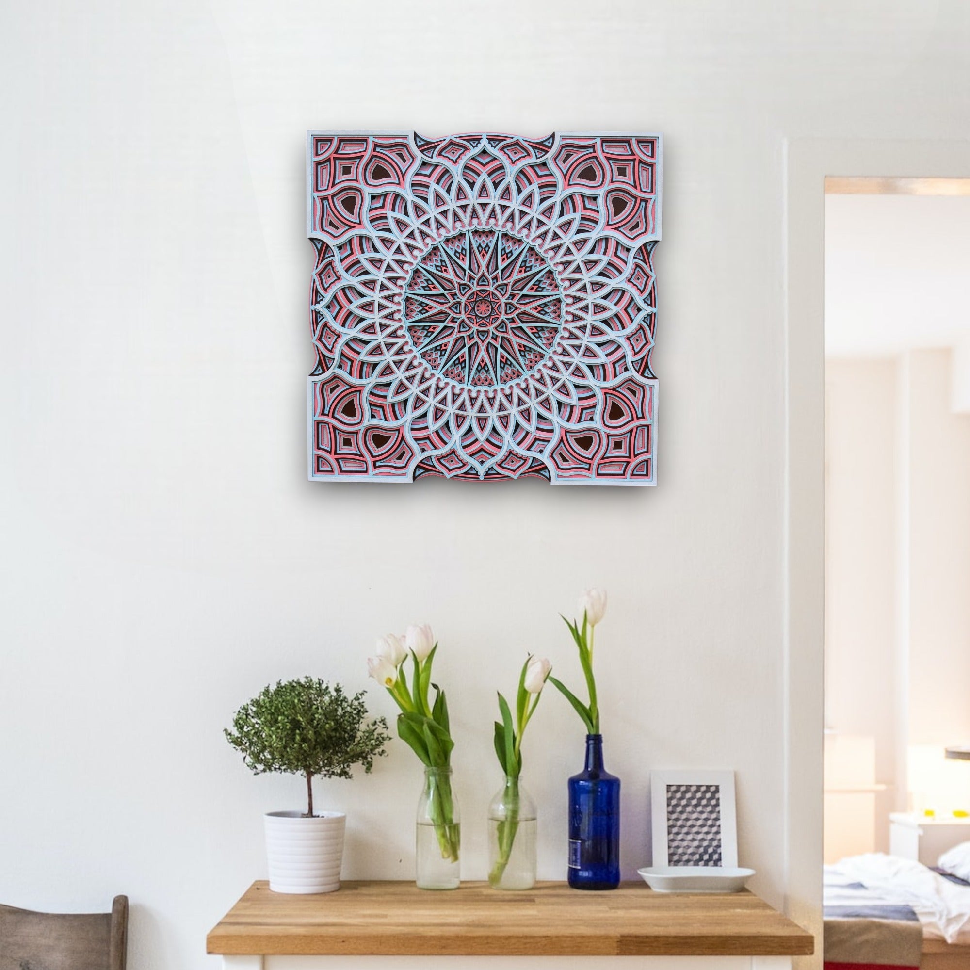 New Arabian Style Square- Mandala Wall Hanging, Unique gift, Vaastu, Peace, focus, Meditation, Home decor