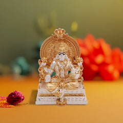 Goddess Laxmi Idol 24 Carat Gold & Silver Electroplated  – Handcrafted Pooja Decor for Prosperity & Wealth