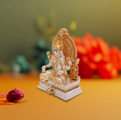 Goddess Laxmi Idol 24 Carat Gold & Silver Electroplated  – Handcrafted Pooja Decor for Prosperity & Wealth
