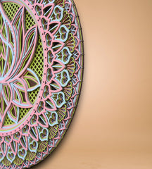 Peaceful Lotus Wooden Wall Art - 8 Layers