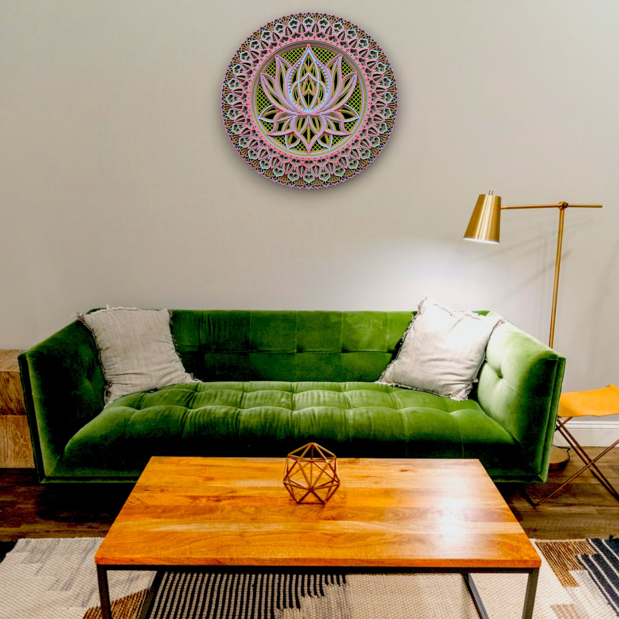 Peaceful Lotus Wooden Wall Art - 8 Layers