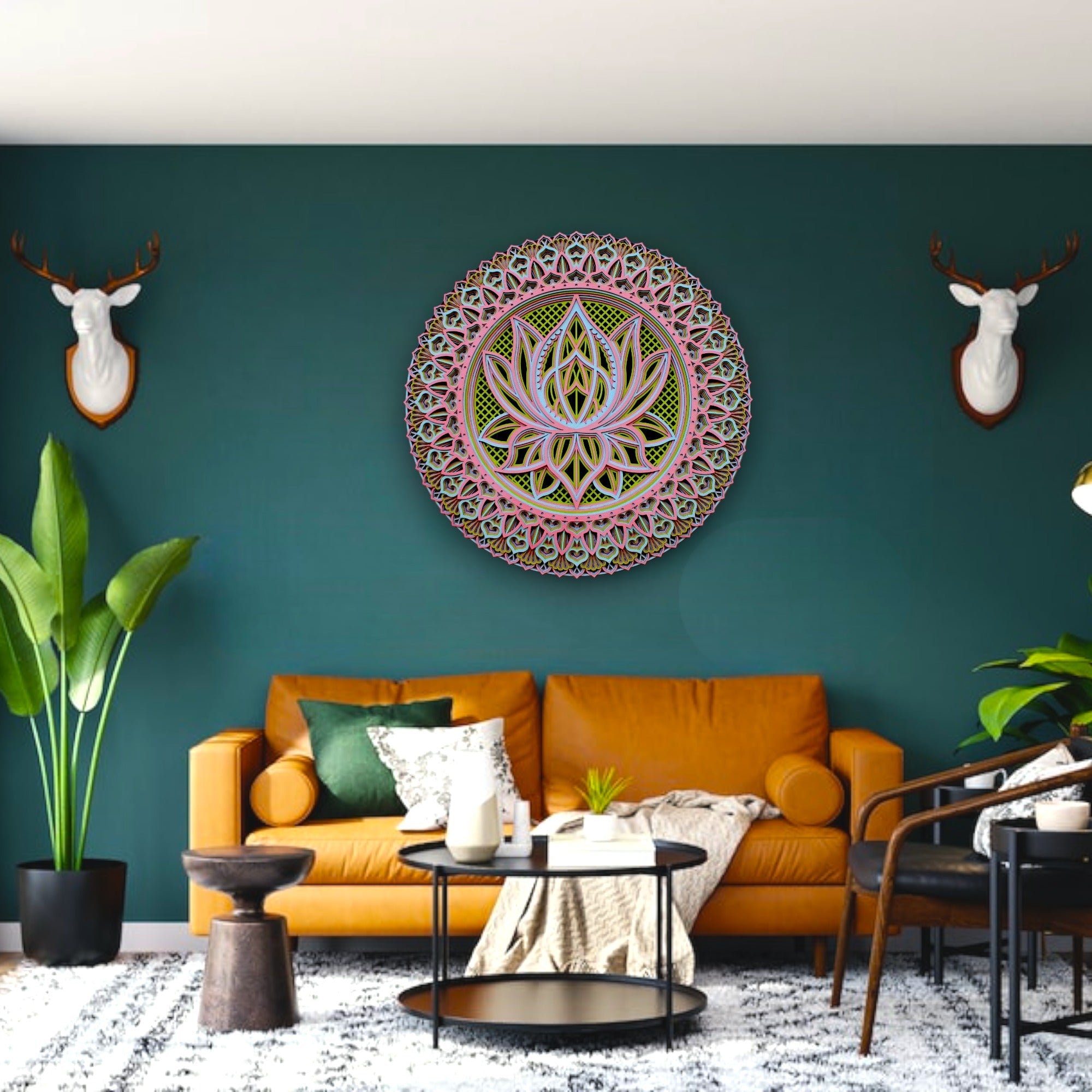 Peaceful Lotus Wooden Wall Art - 8 Layers