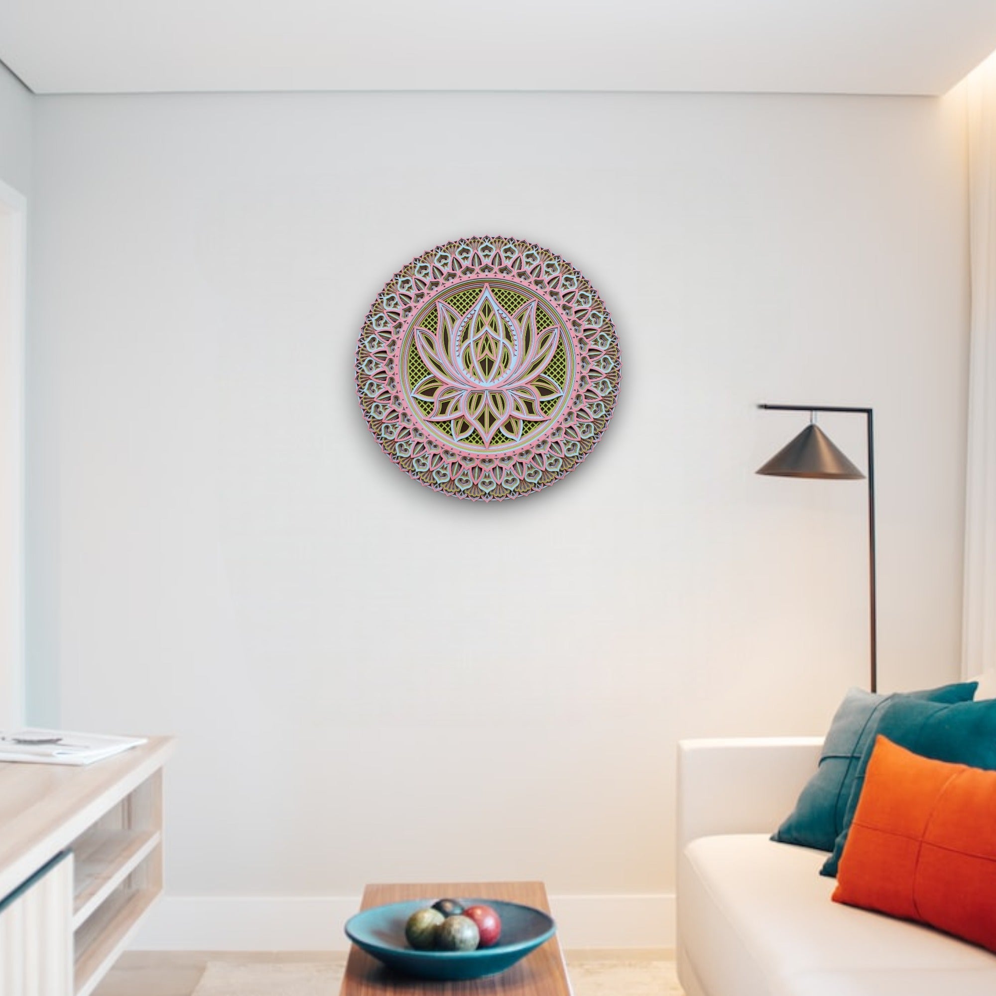 Peaceful Lotus Wooden Wall Art - 8 Layers