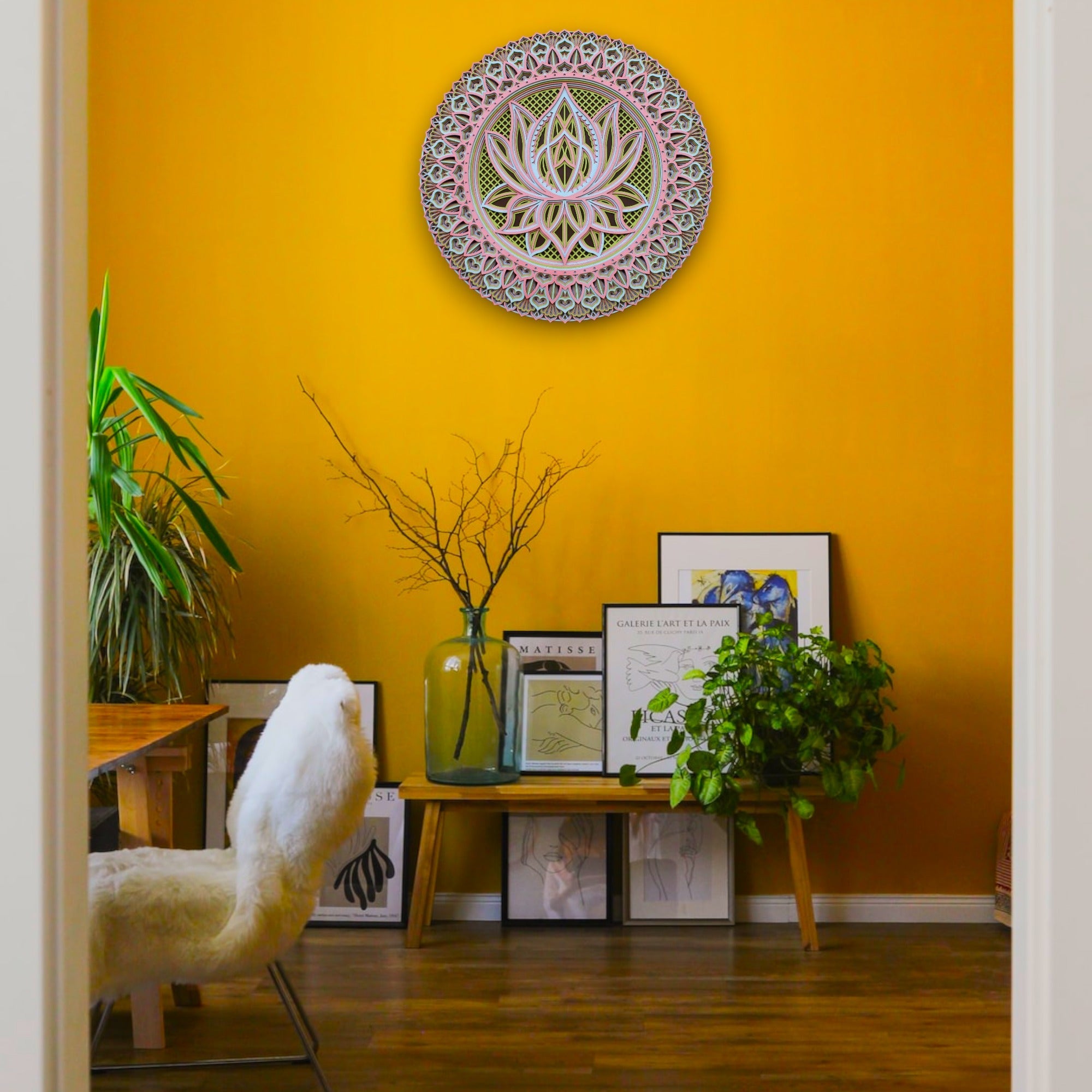 Peaceful Lotus Wooden Wall Art - 8 Layers