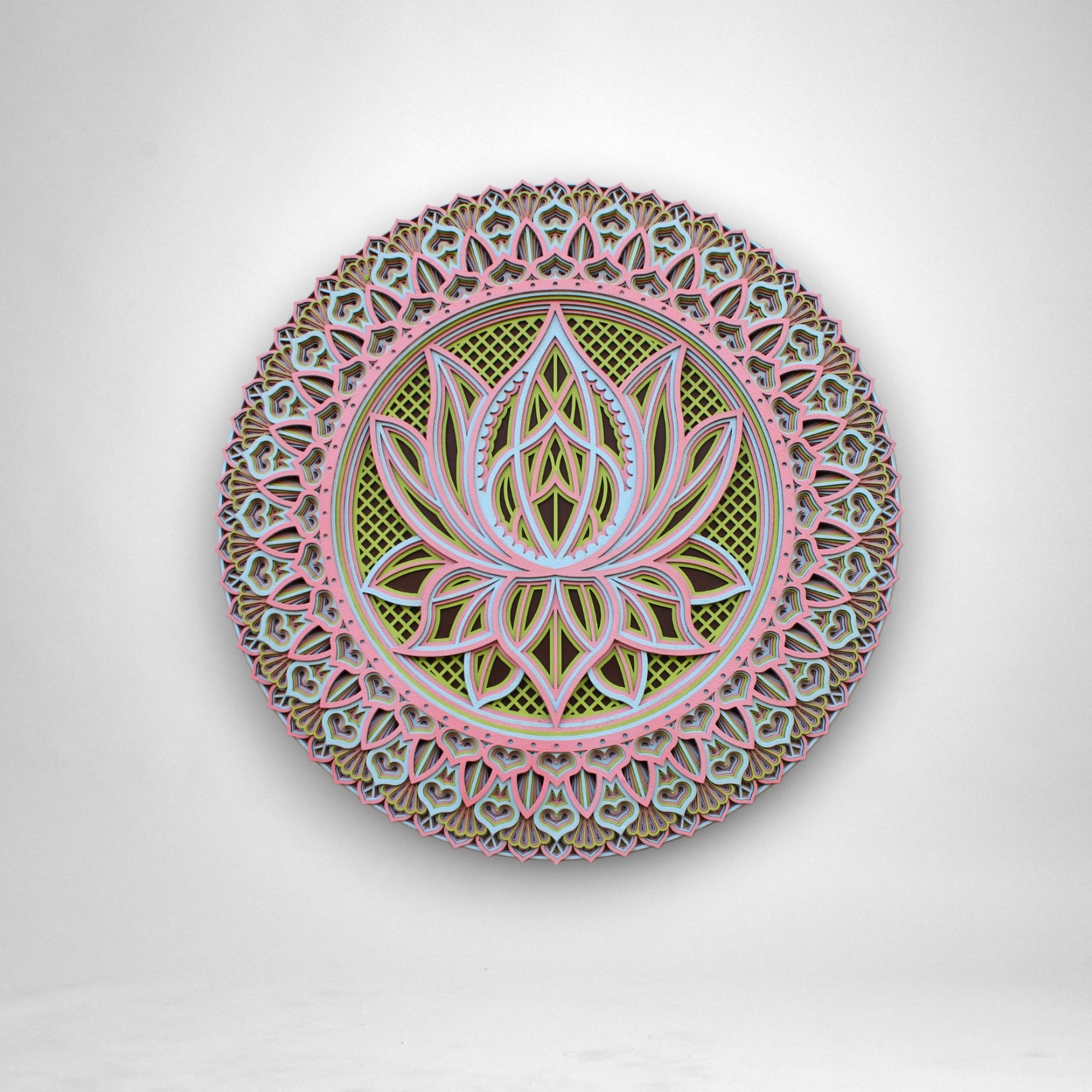 Peaceful Lotus Wooden Wall Art - 8 Layers
