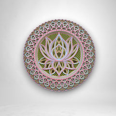 Peaceful Lotus Wooden Wall Art - 8 Layers
