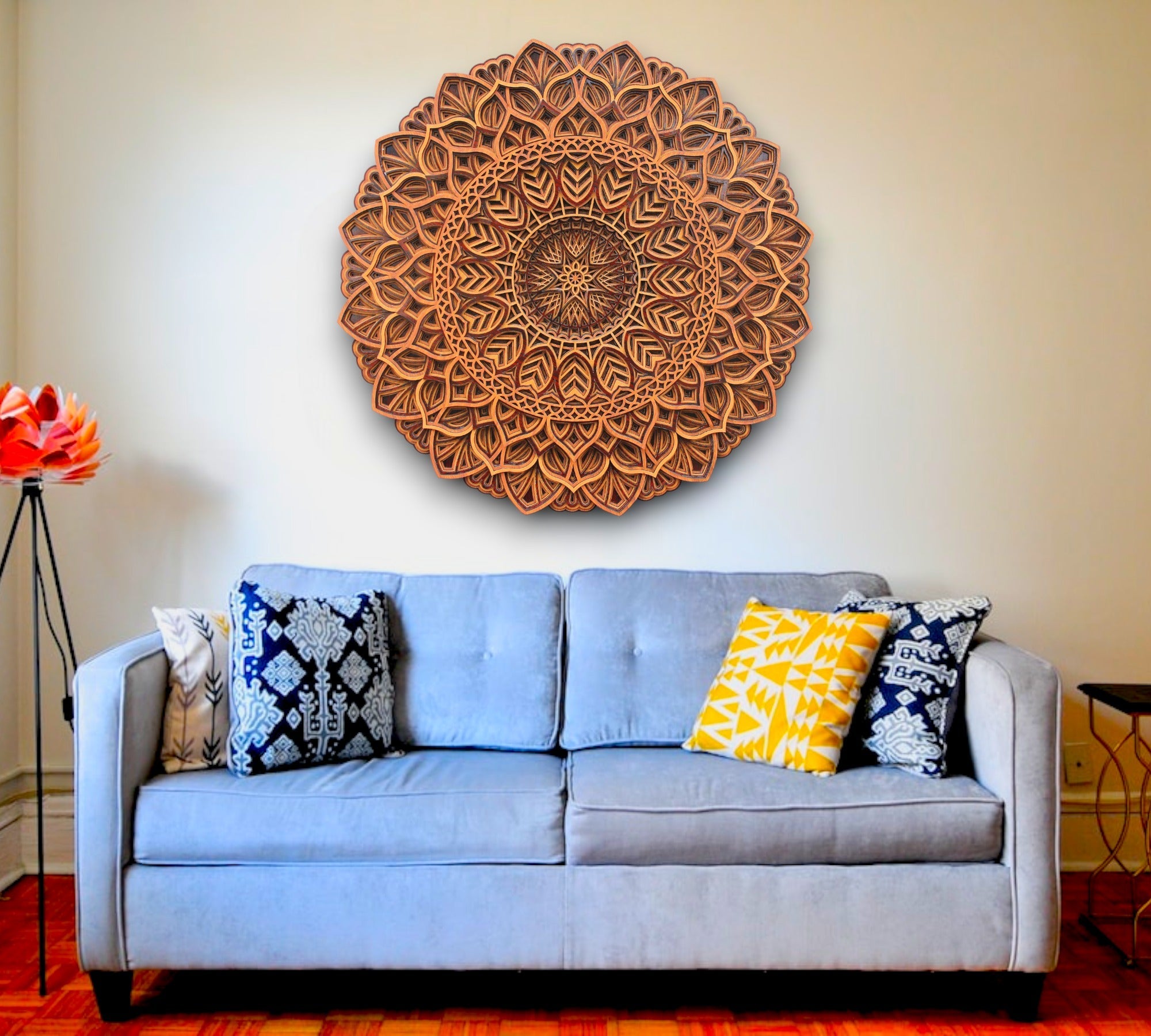 Traditional 3 tome Circle Wooden Mandala Wall Hanging, Perfect Decor, Meditation, Gift