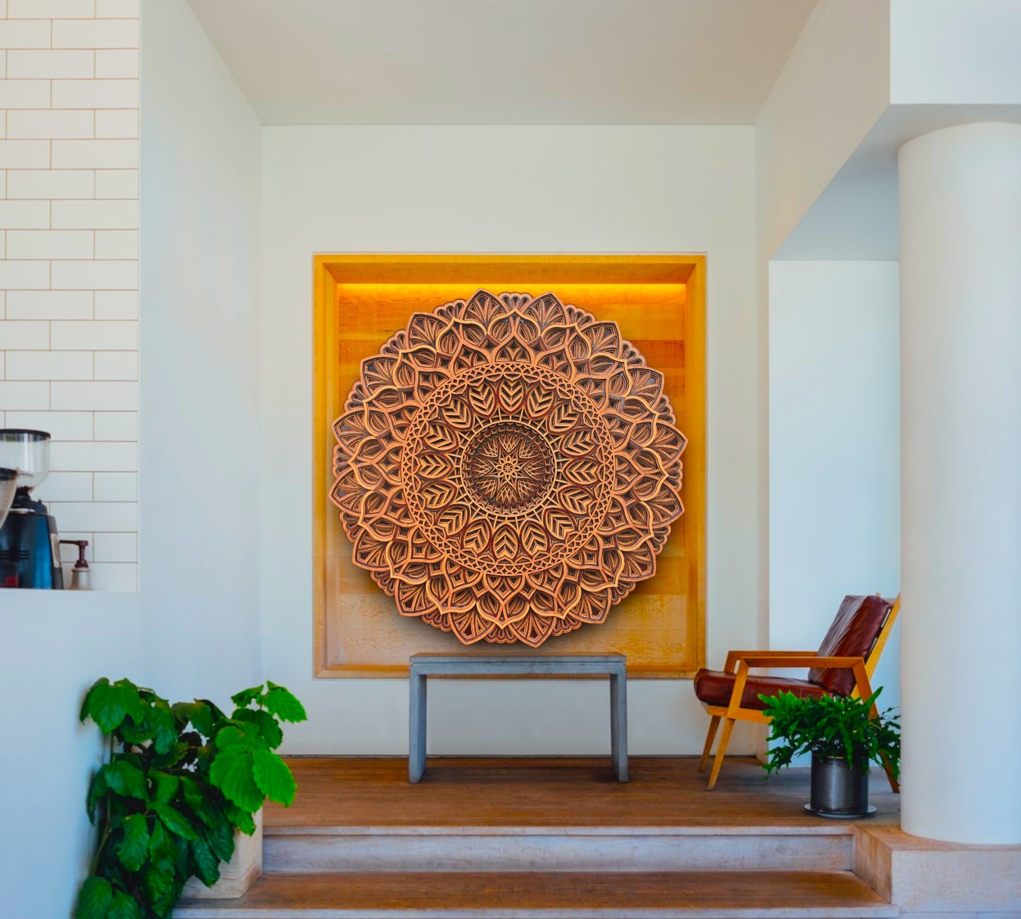 Traditional 3 tome Circle Wooden Mandala Wall Hanging, Perfect Decor, Meditation, Gift