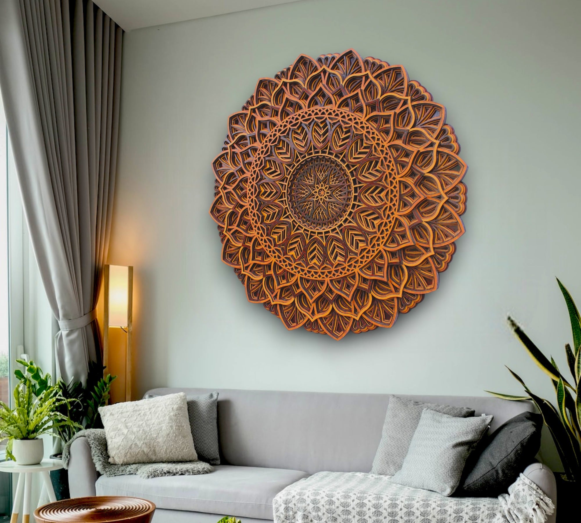 Traditional 3 tome Circle Wooden Mandala Wall Hanging, Perfect Decor, Meditation, Gift