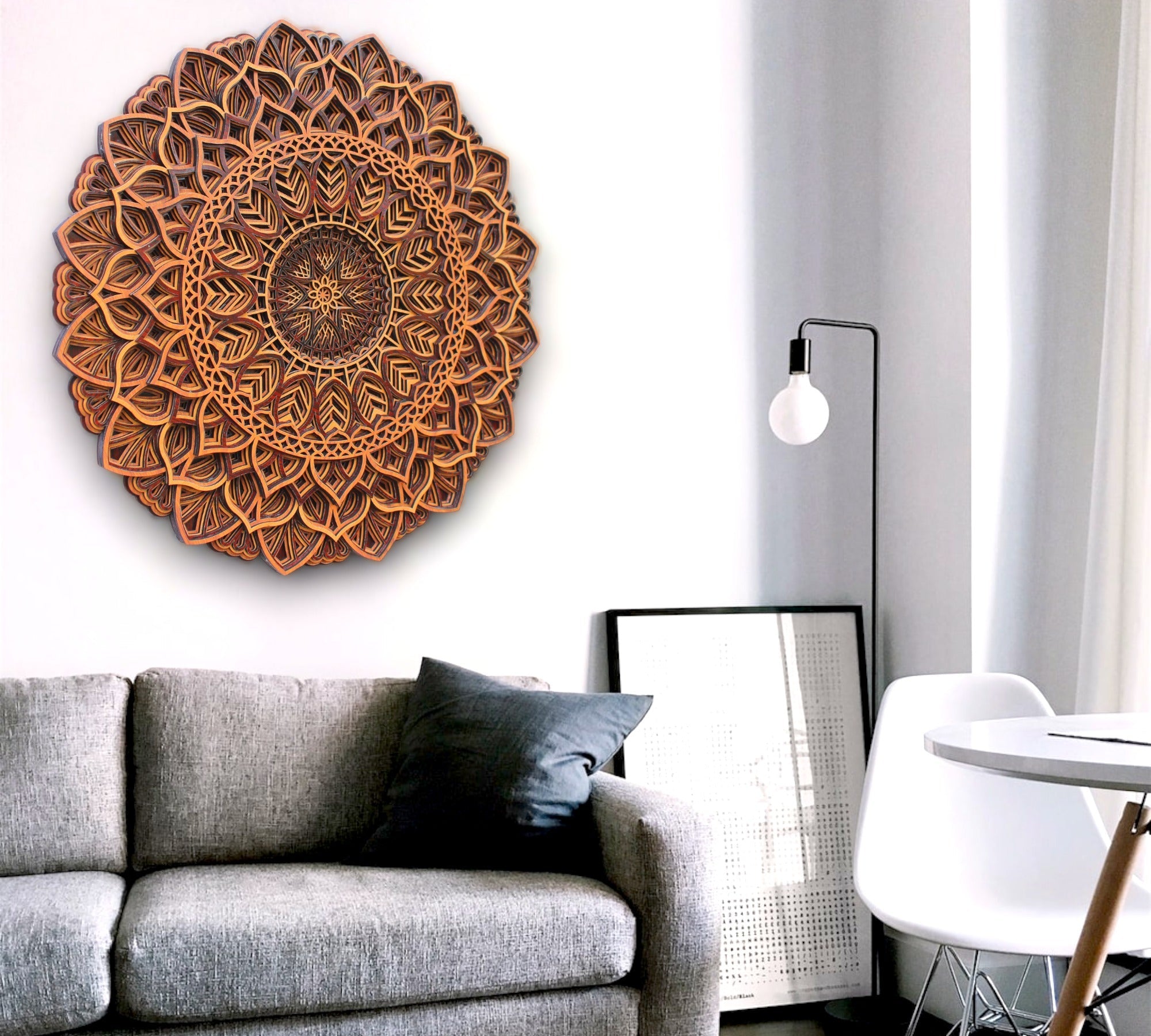 Traditional 3 tome Circle Wooden Mandala Wall Hanging, Perfect Decor, Meditation, Gift