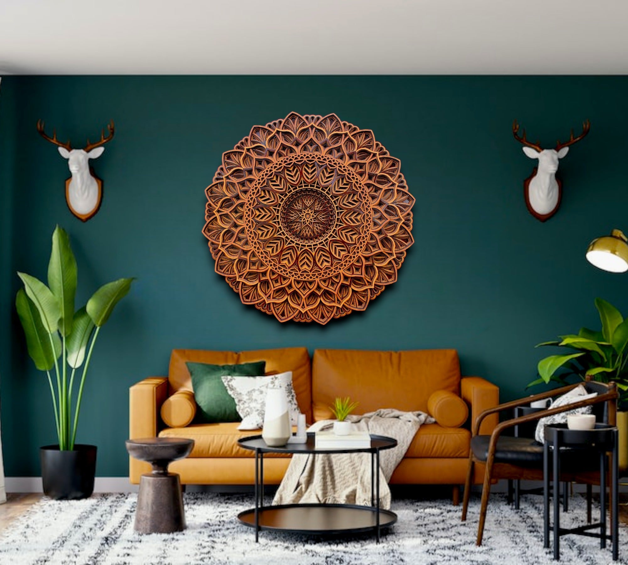 Traditional 3 tome Circle Wooden Mandala Wall Hanging, Perfect Decor, Meditation, Gift