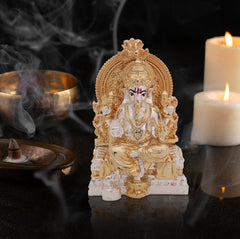 Divine Lord Ganesha Idol 24 Carat Gold & Silver Electroplated – Handcrafted Ganpati Murti for Pooja, Home & Gifting