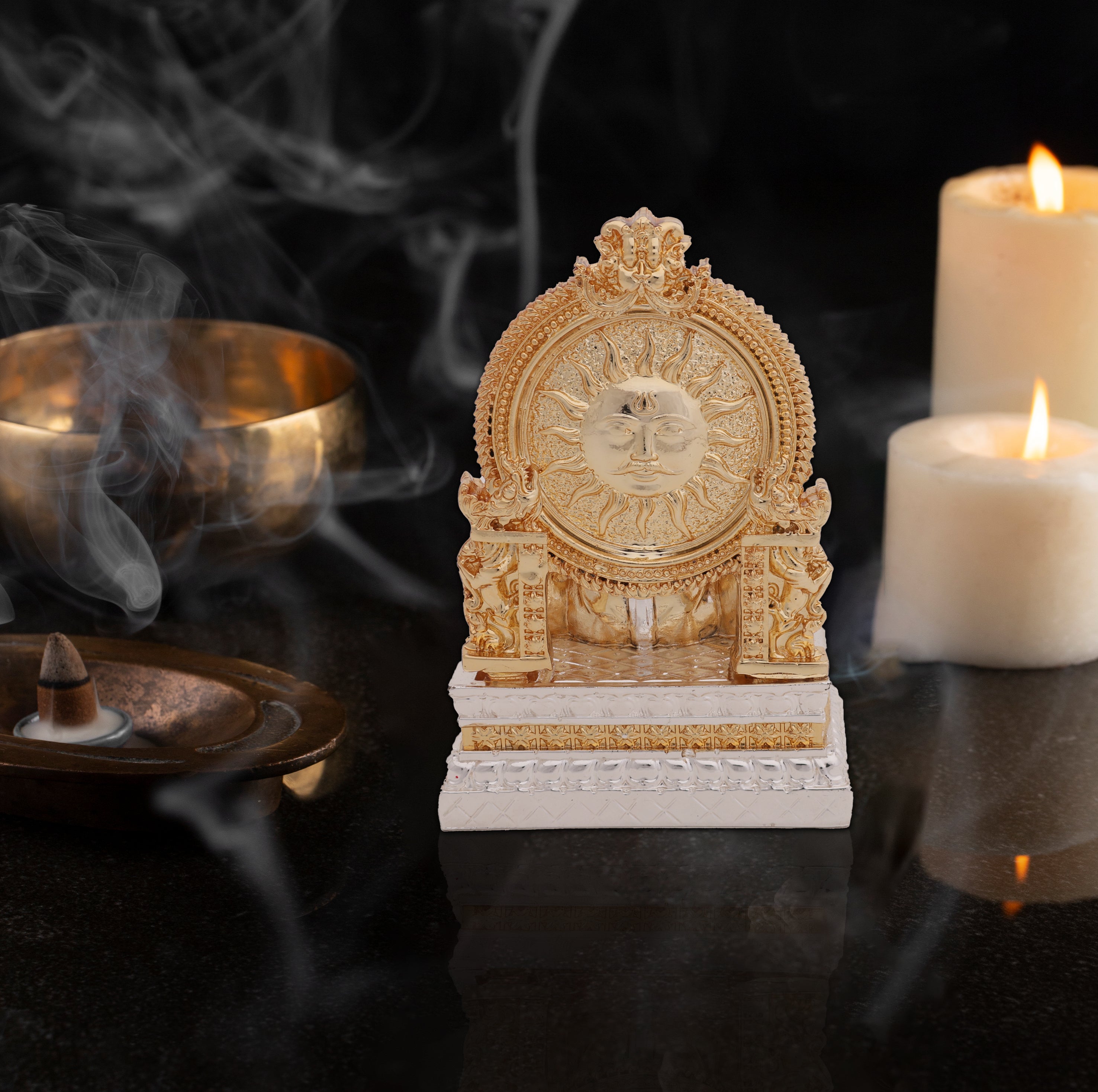 Divine Lord Ganesha Idol 24 Carat Gold & Silver Electroplated – Handcrafted Ganpati Murti for Pooja, Home & Gifting