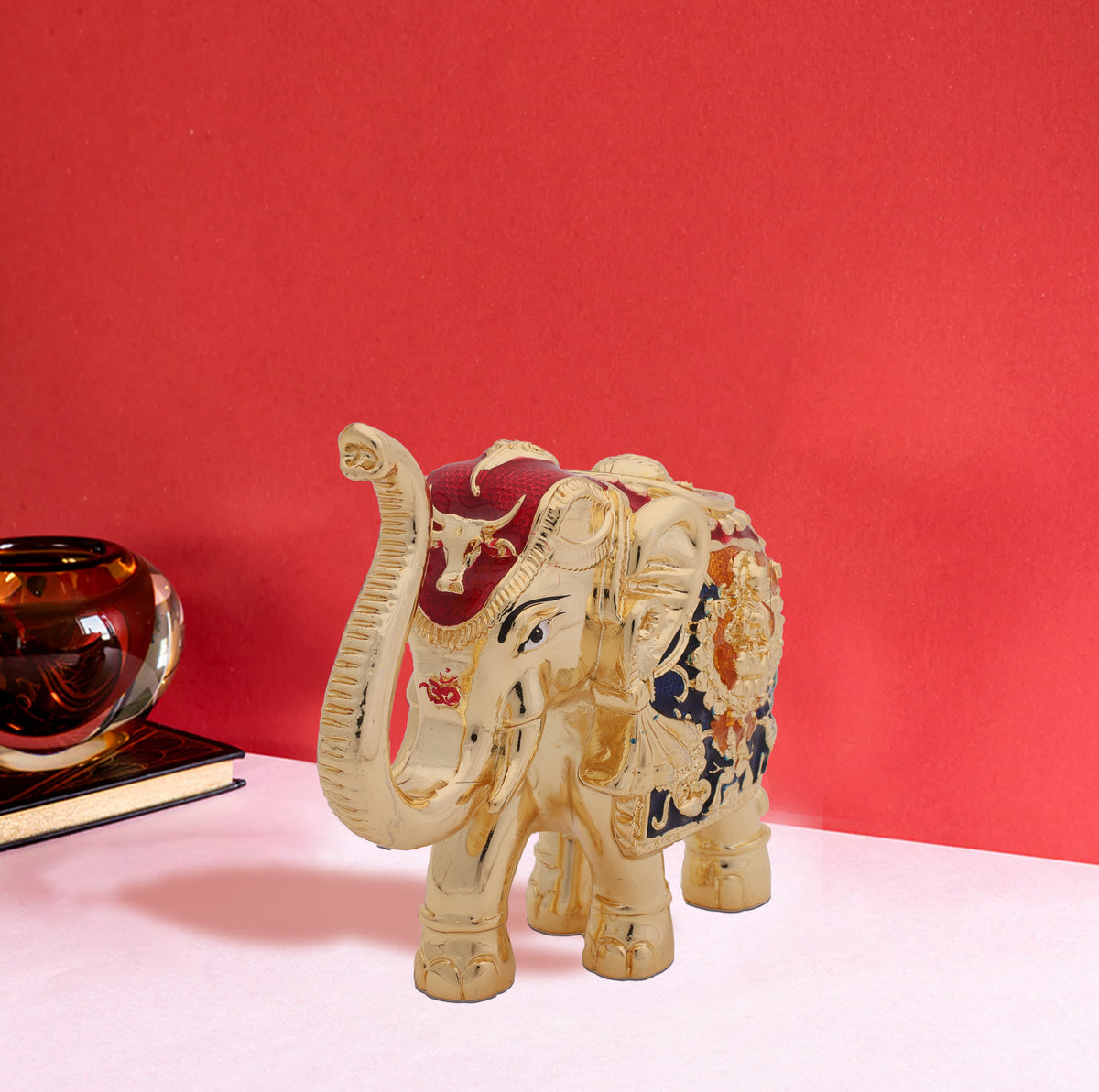 Elephant with Meenakari Work - 24 Carat SIlver &amp; Gold Electroplated | Makerz &amp; Marvelz