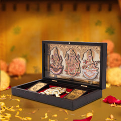 Lakshmi Ganesh Saraswati Pocket Temple with Vastu Tortoise – Mini Mandir for Prosperity & Wisdom