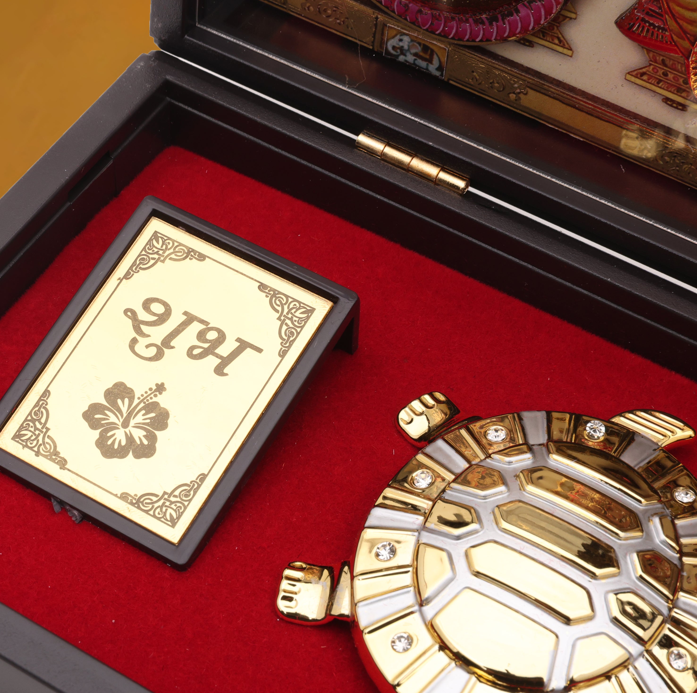 Lakshmi Ganesh Saraswati Pocket Temple with Vastu Tortoise – Mini Mandir for Prosperity & Wisdom