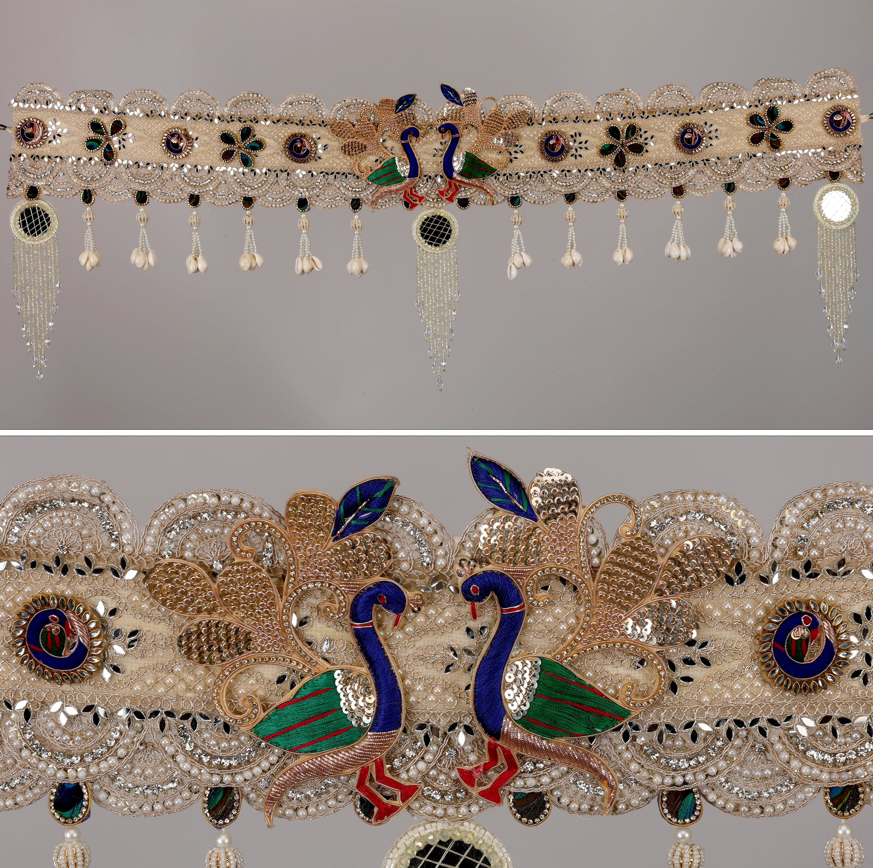 Peacock Majesty Toran – Handcrafted Traditional Peacock Design Bandhanwar for Home Entrance, Pooja Room & Festive Decoration