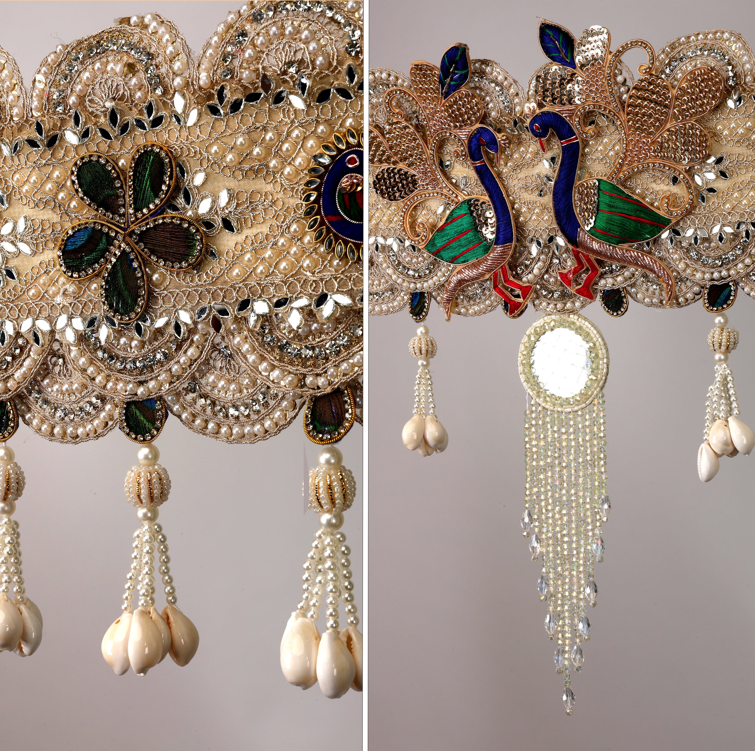 Peacock Majesty Toran – Handcrafted Traditional Peacock Design Bandhanwar for Home Entrance, Pooja Room & Festive Decoration