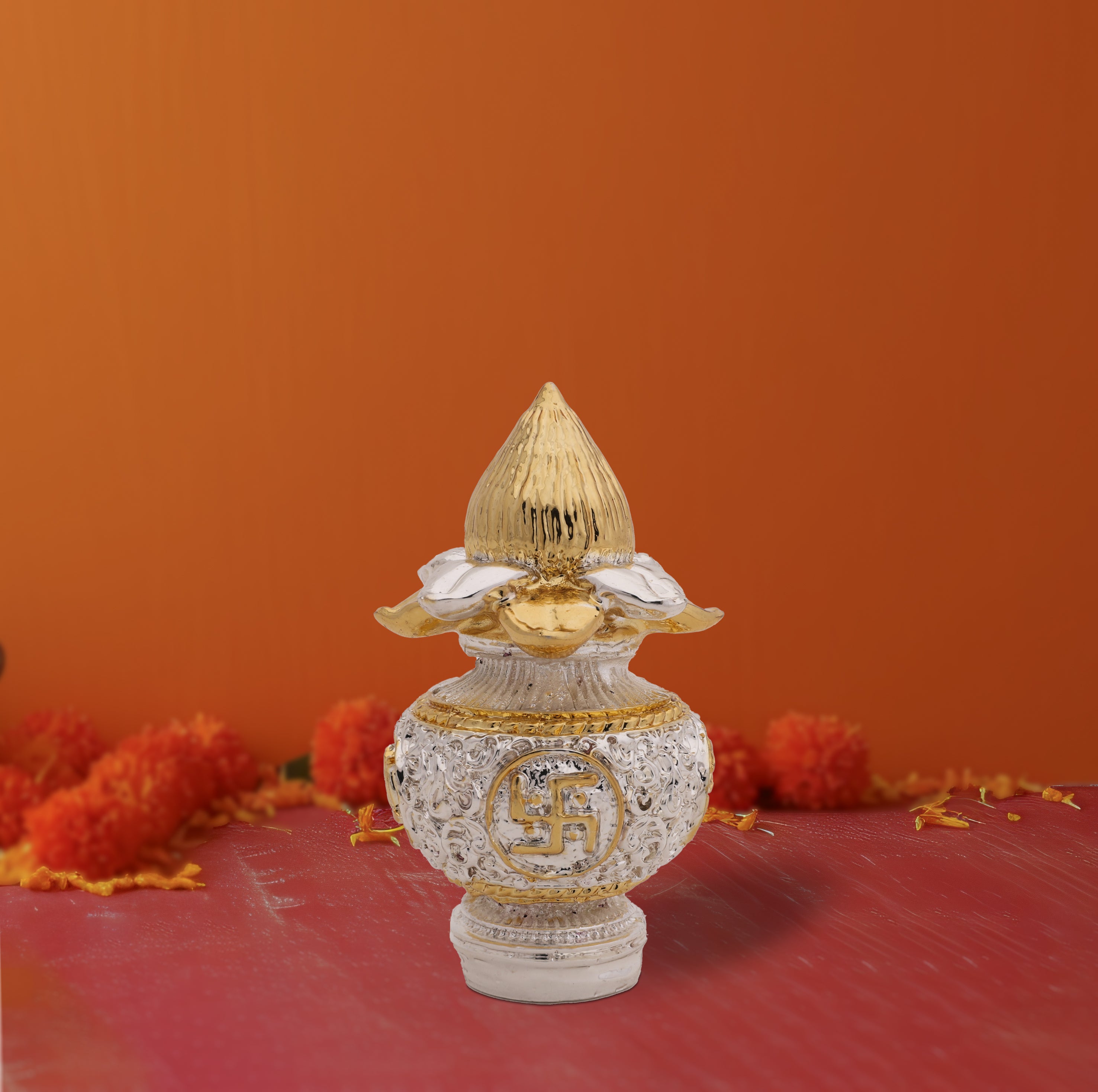 Pure Silver Coated Shree Kalash – 24 Carat Gold & Silver Electroplated | Makerz & Marvelz