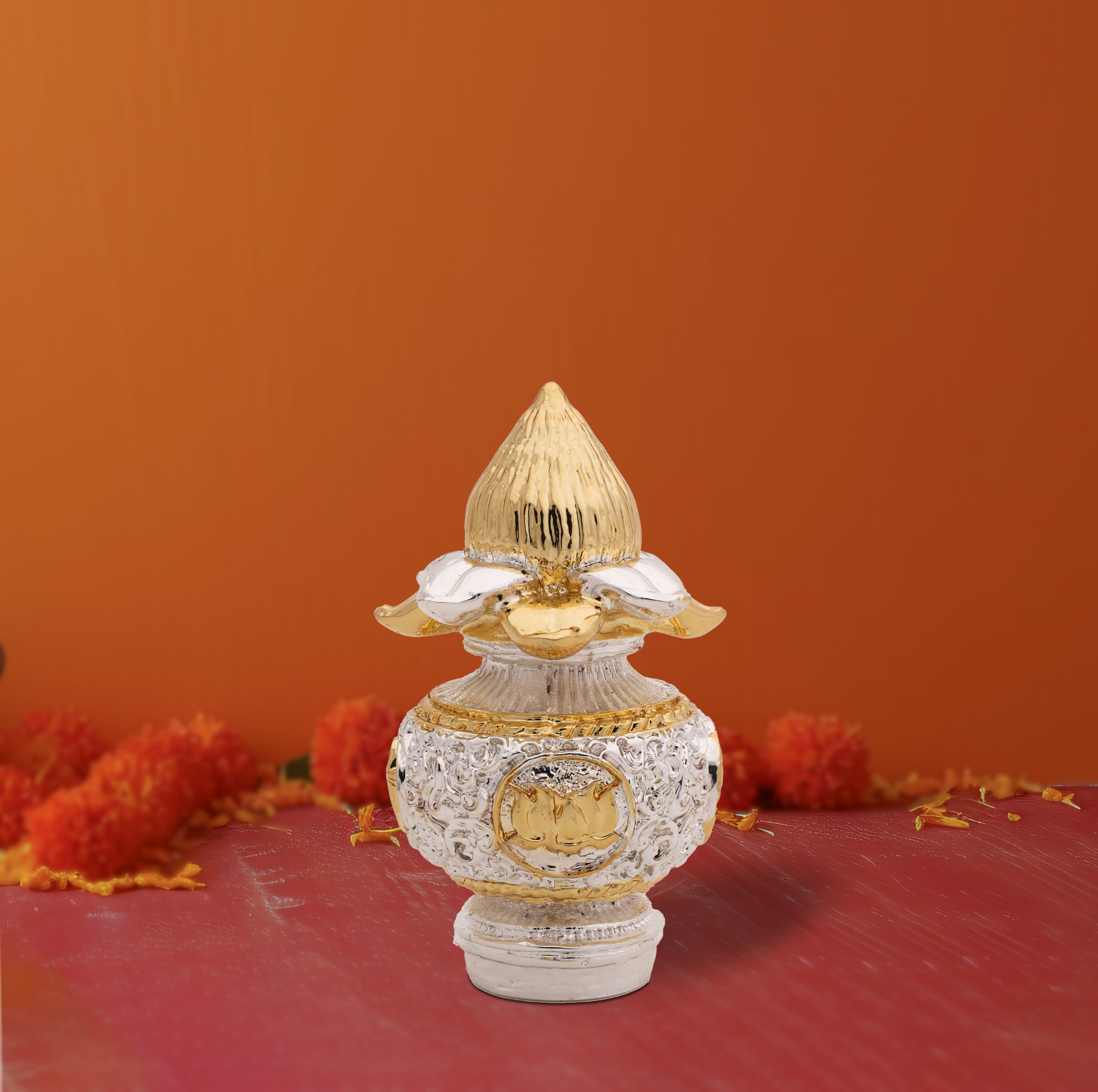 Pure Silver Coated Shree Kalash – 24 Carat Gold & Silver Electroplated | Makerz & Marvelz